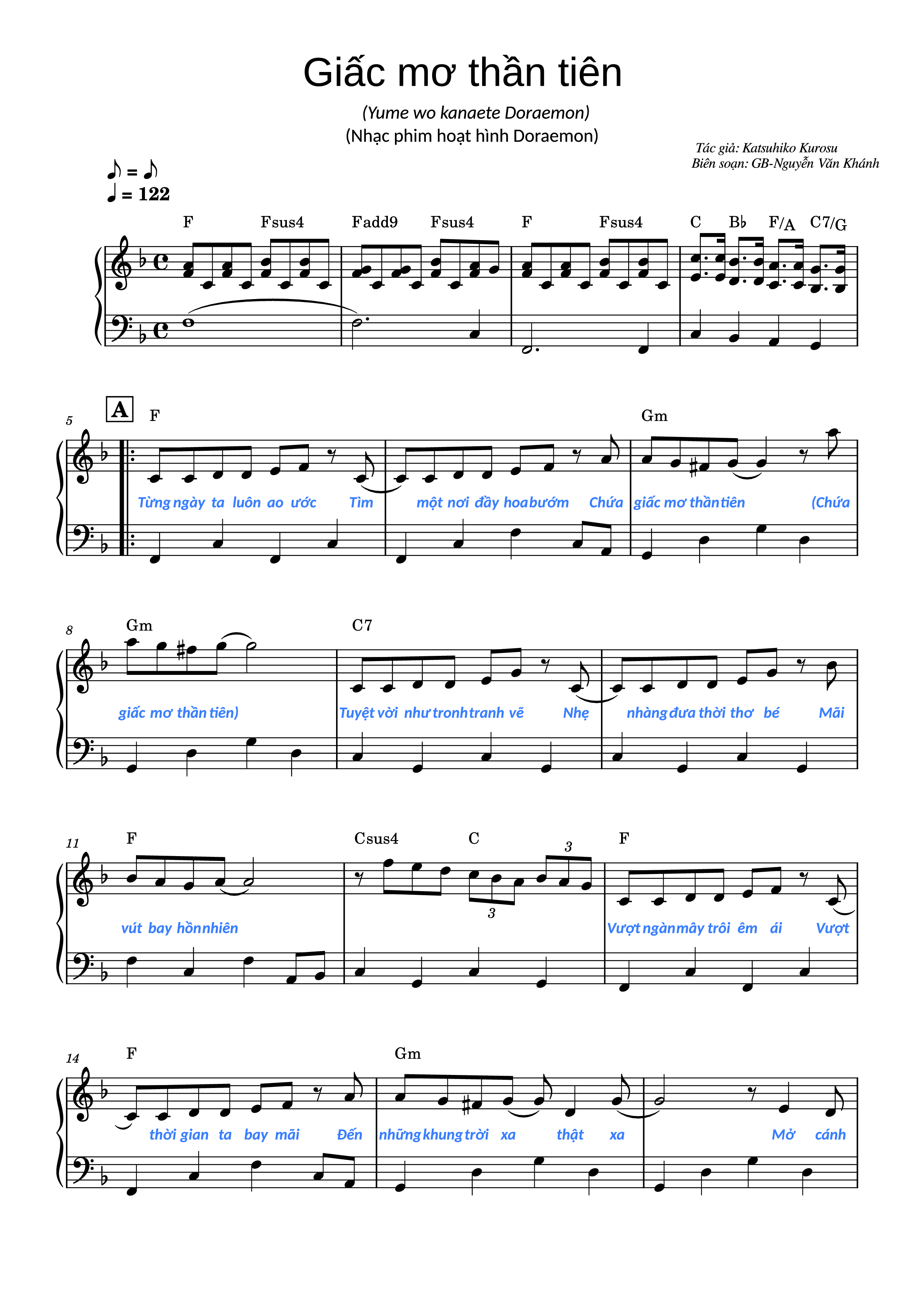 Sheet PDF of Giấc Mơ Thần Tiên (Doraemon OST) Piano