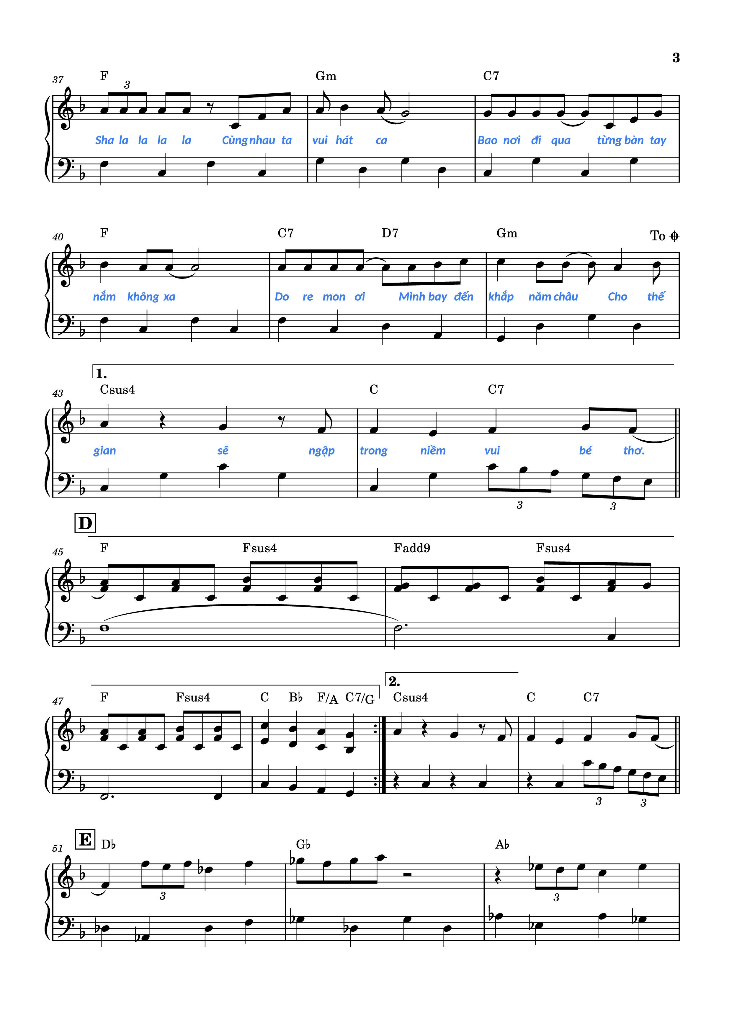 Page 3 of Sheet music PDF Piano Giấc Mơ Thần Tiên (Doraemon OST) Piano - Katsuhiko Kurosu