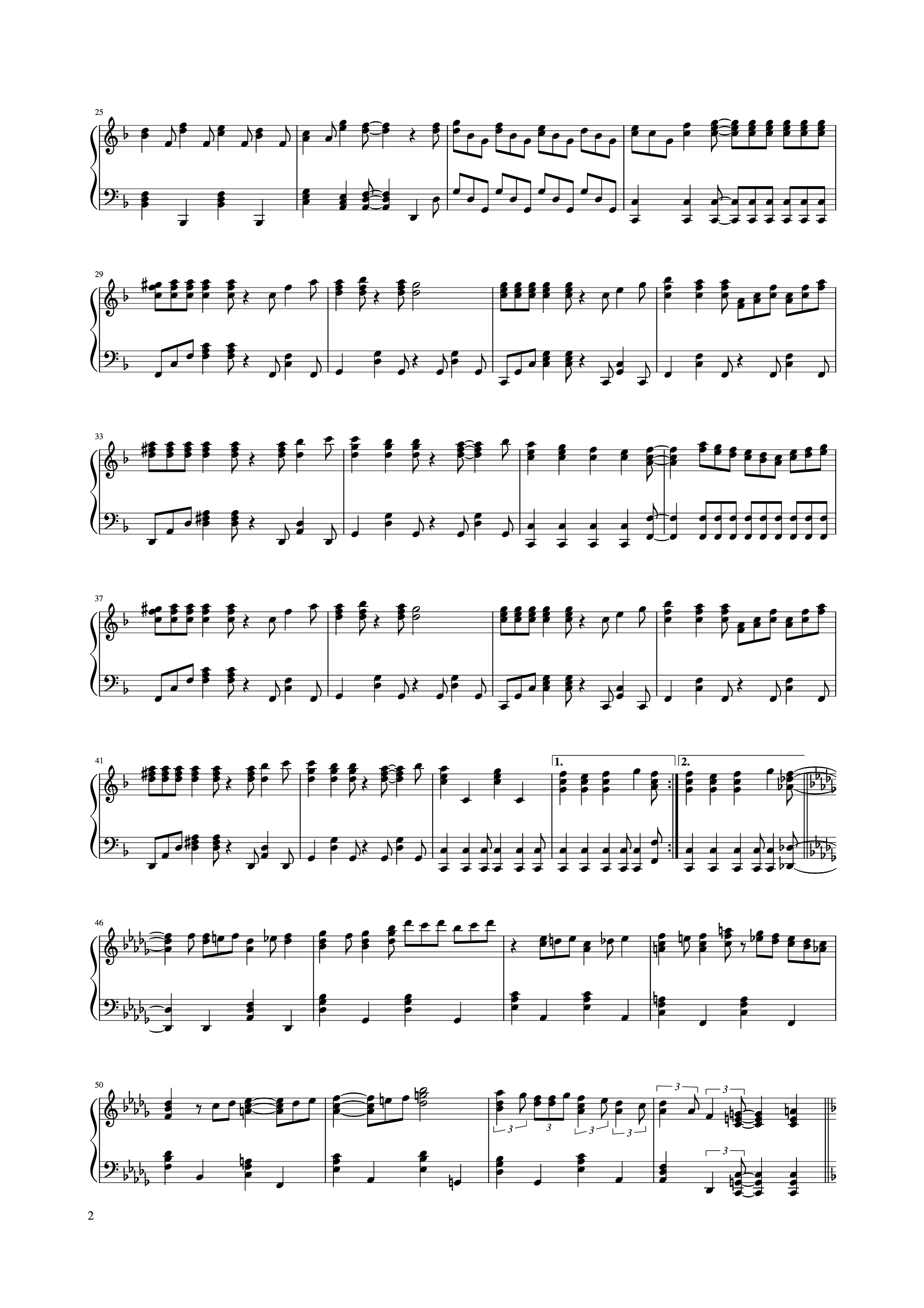 Page 2 of Sheet music PDF Yume wo Kanaete - Doraemon OP Piano - 김태명