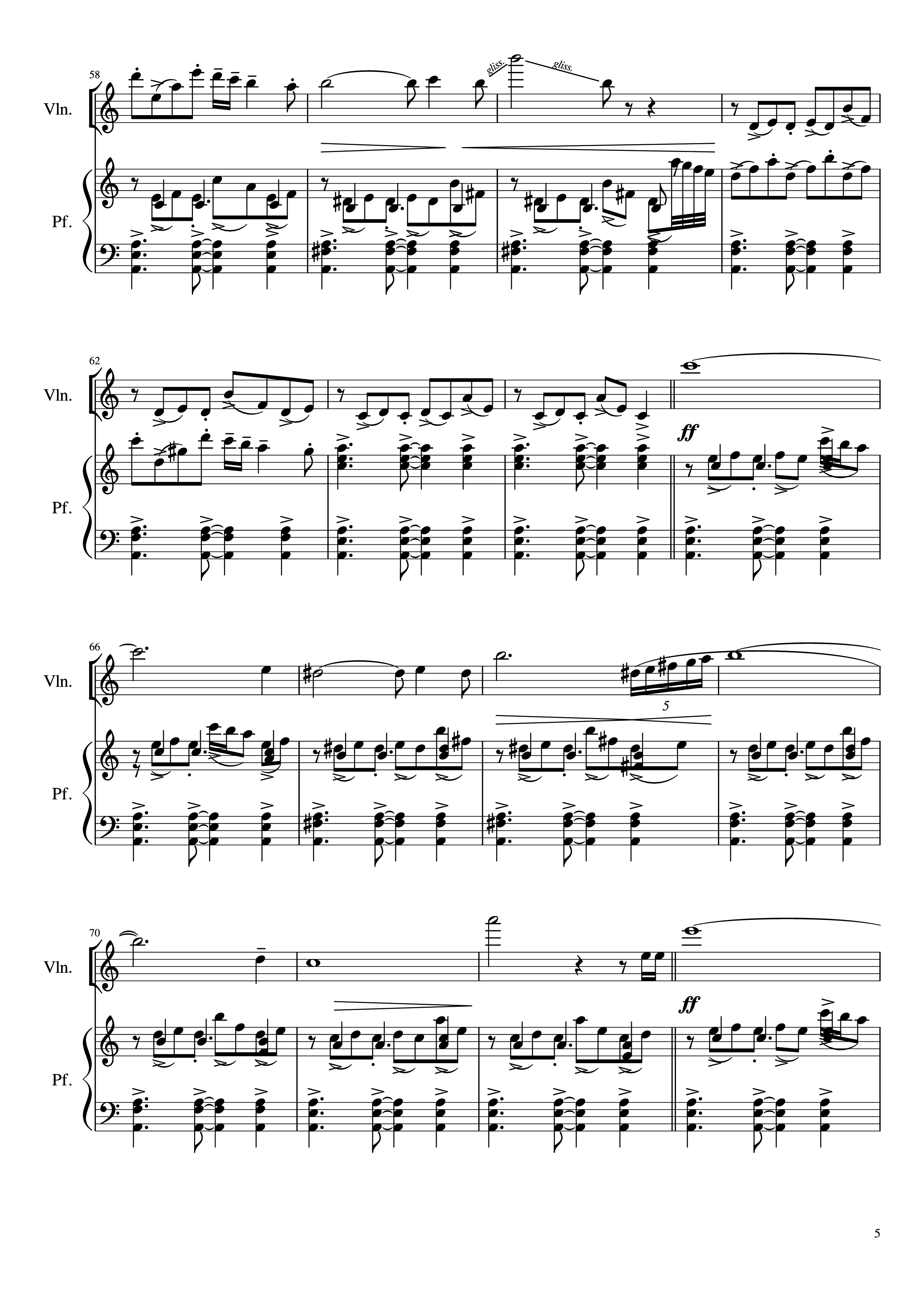Page 5 of Sheet music PDF Piano Libertango Piano vs Violin - Astor Piazzolla