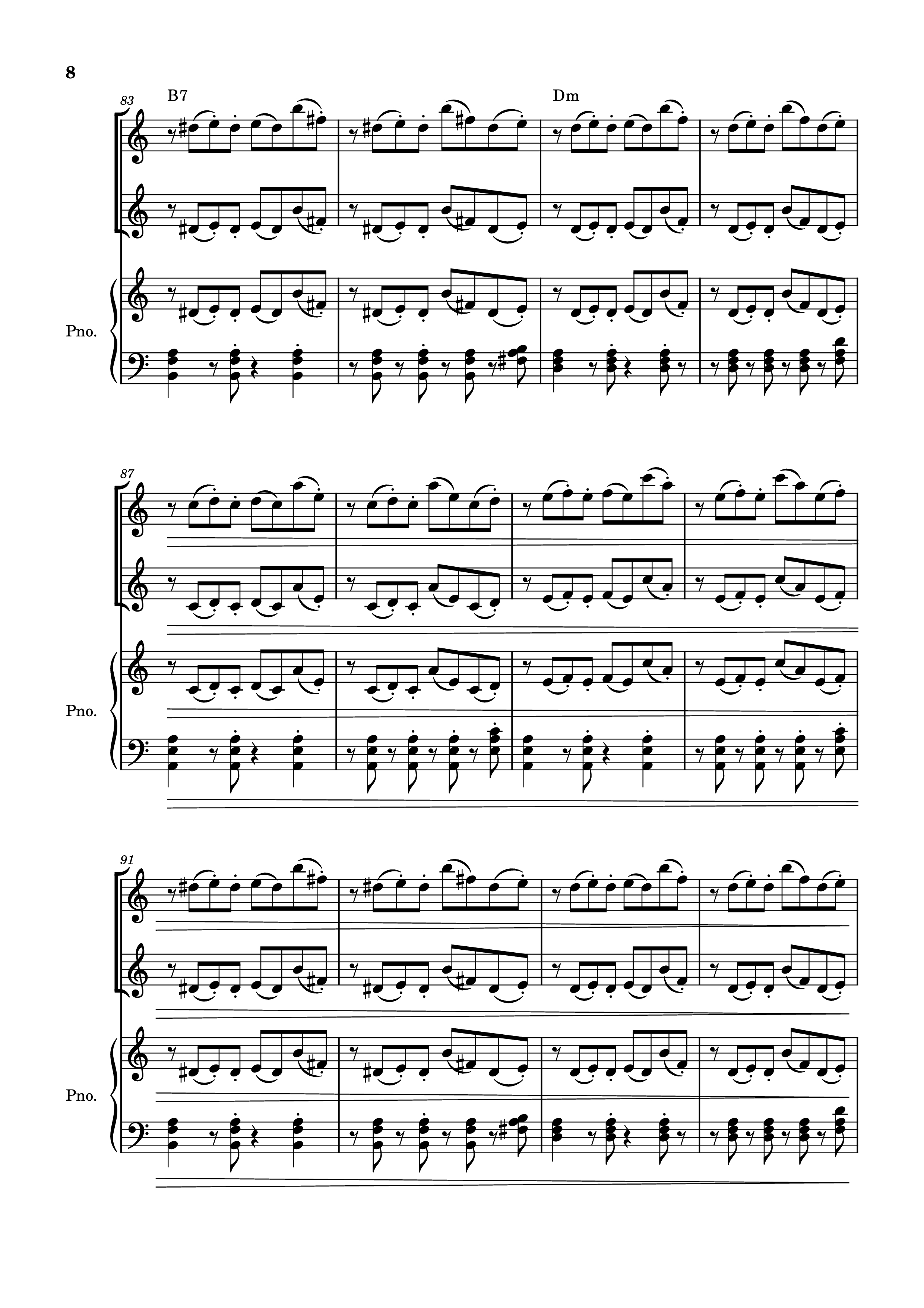 Page 8 of Sheet music PDF Piano Libertango Piano vs 2 violins - Astor Piazzola