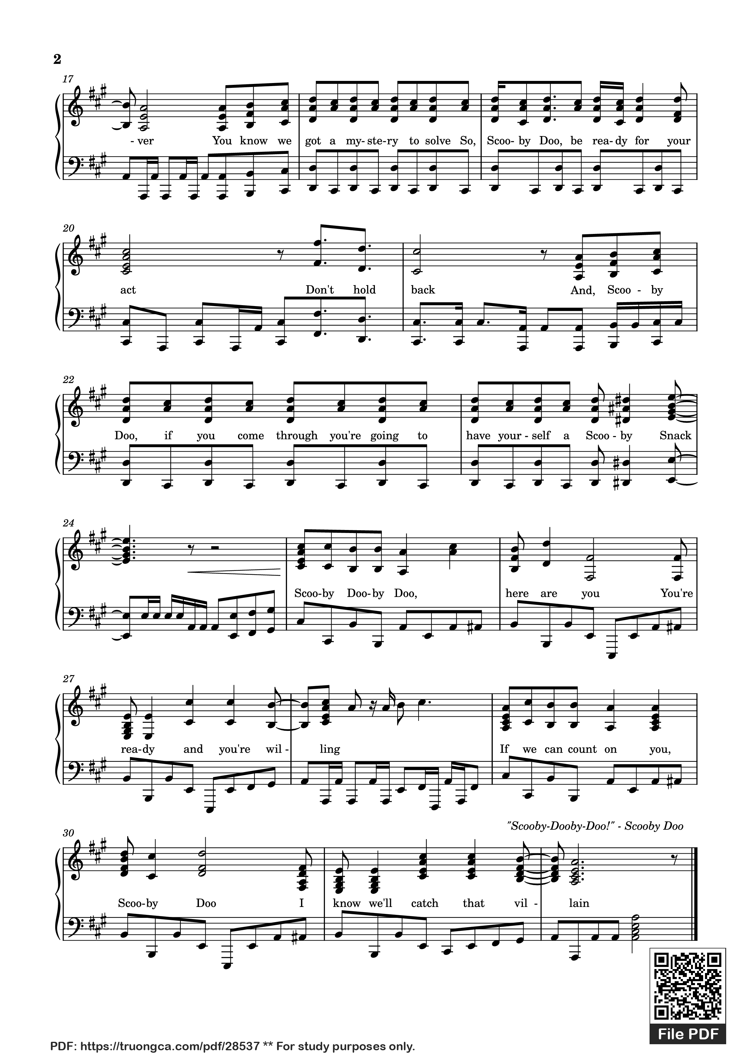 Page 2 of Sheet music PDF Piano Scooby Doo, Where Are You? Piano - Composed: Ted Nichols