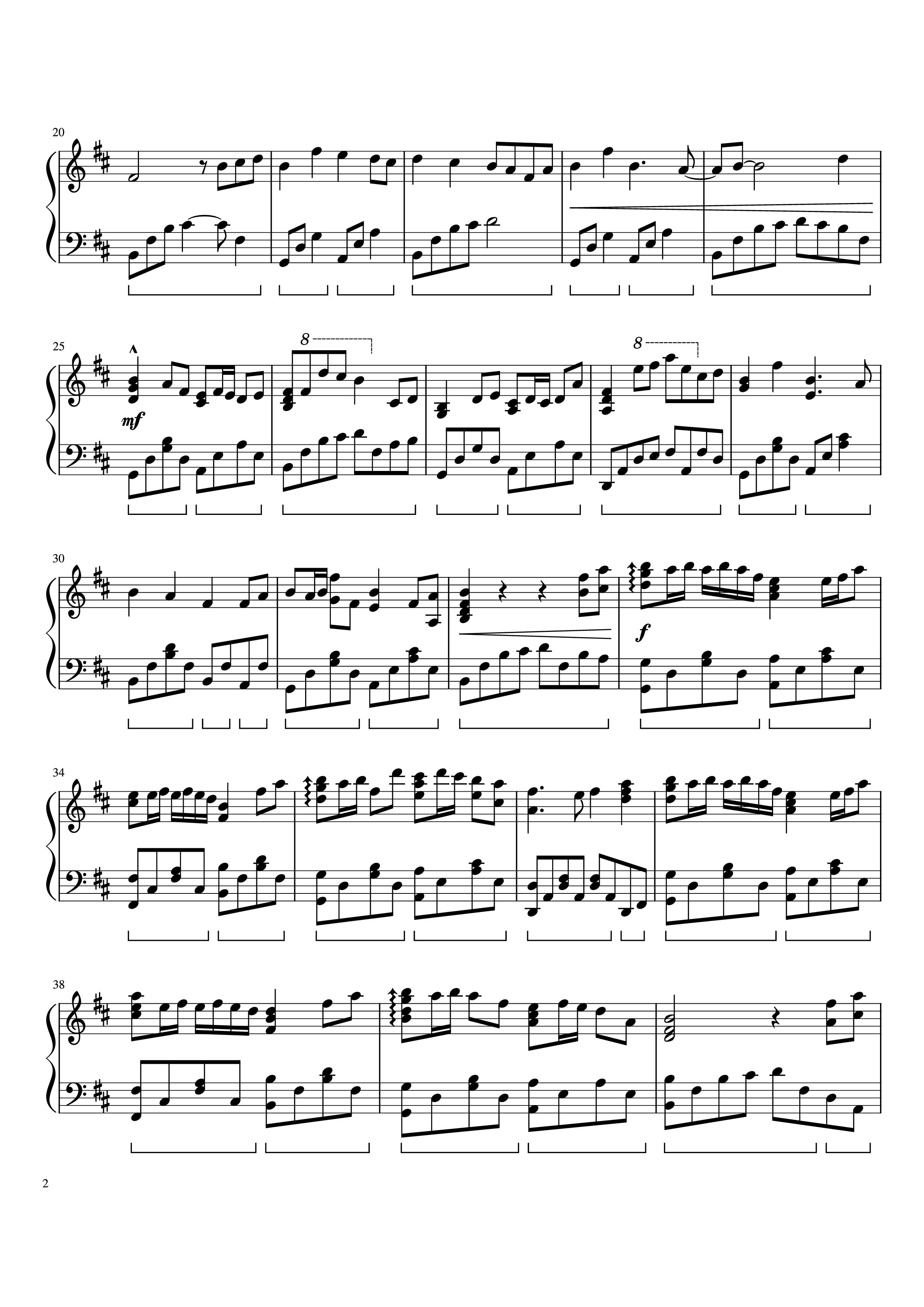 Page 2 of Sheet music PDF Piano Windy Hill Piano - 羽肿