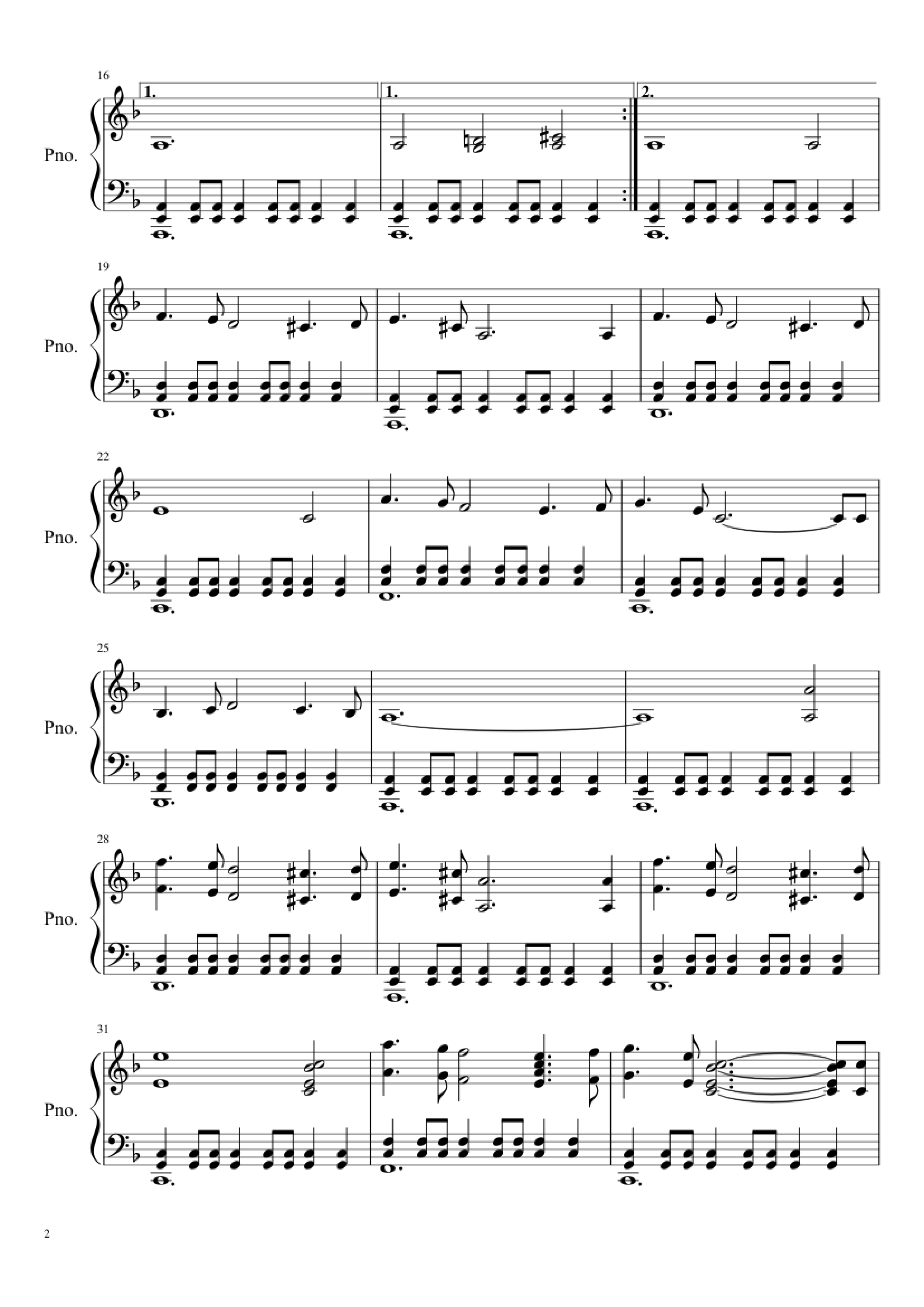 Page 2 of Sheet music PDF Piano Conquest of Paradise Piano - Vangelis