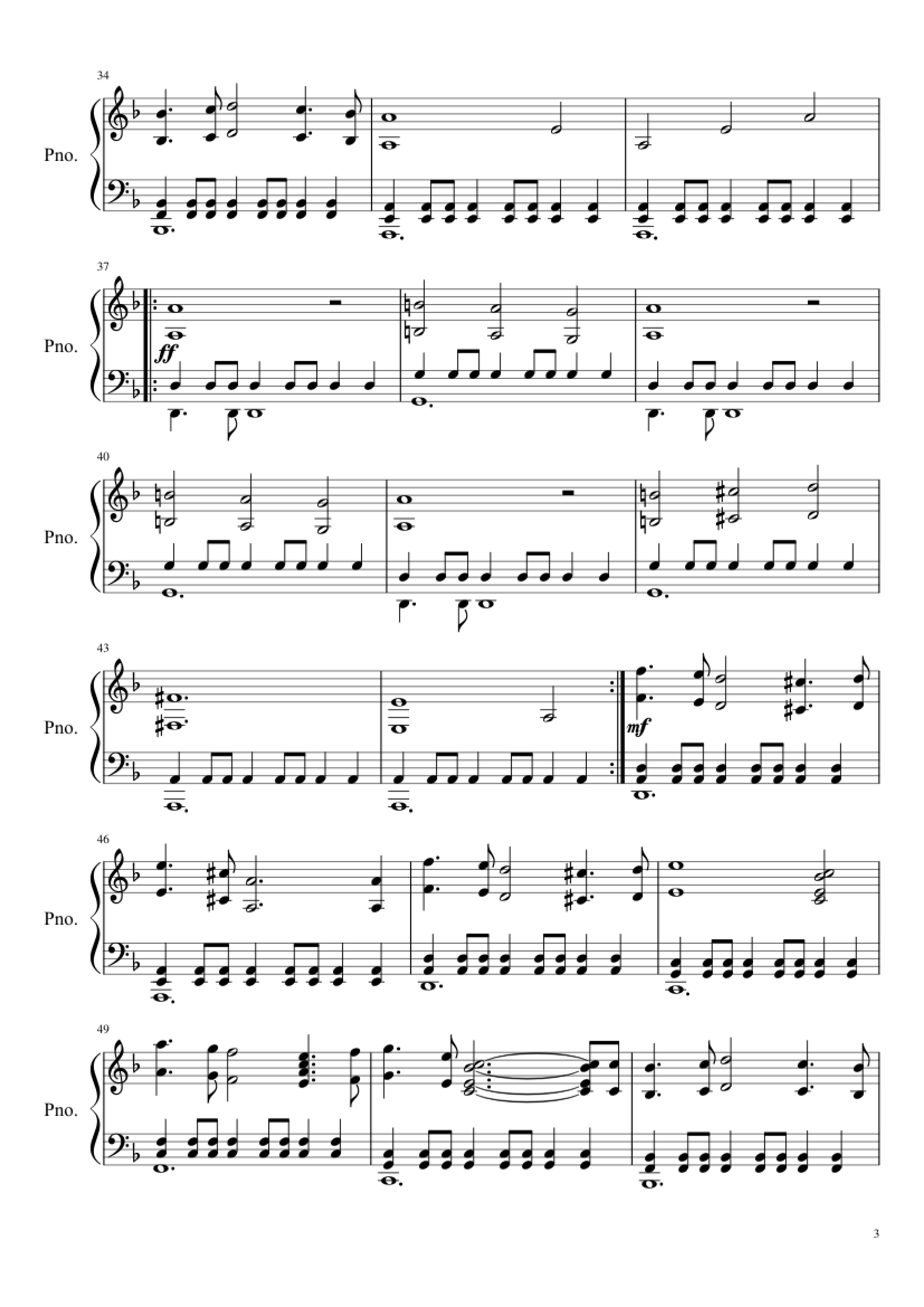 Page 3 of Sheet music PDF Piano Conquest of Paradise Piano - Vangelis