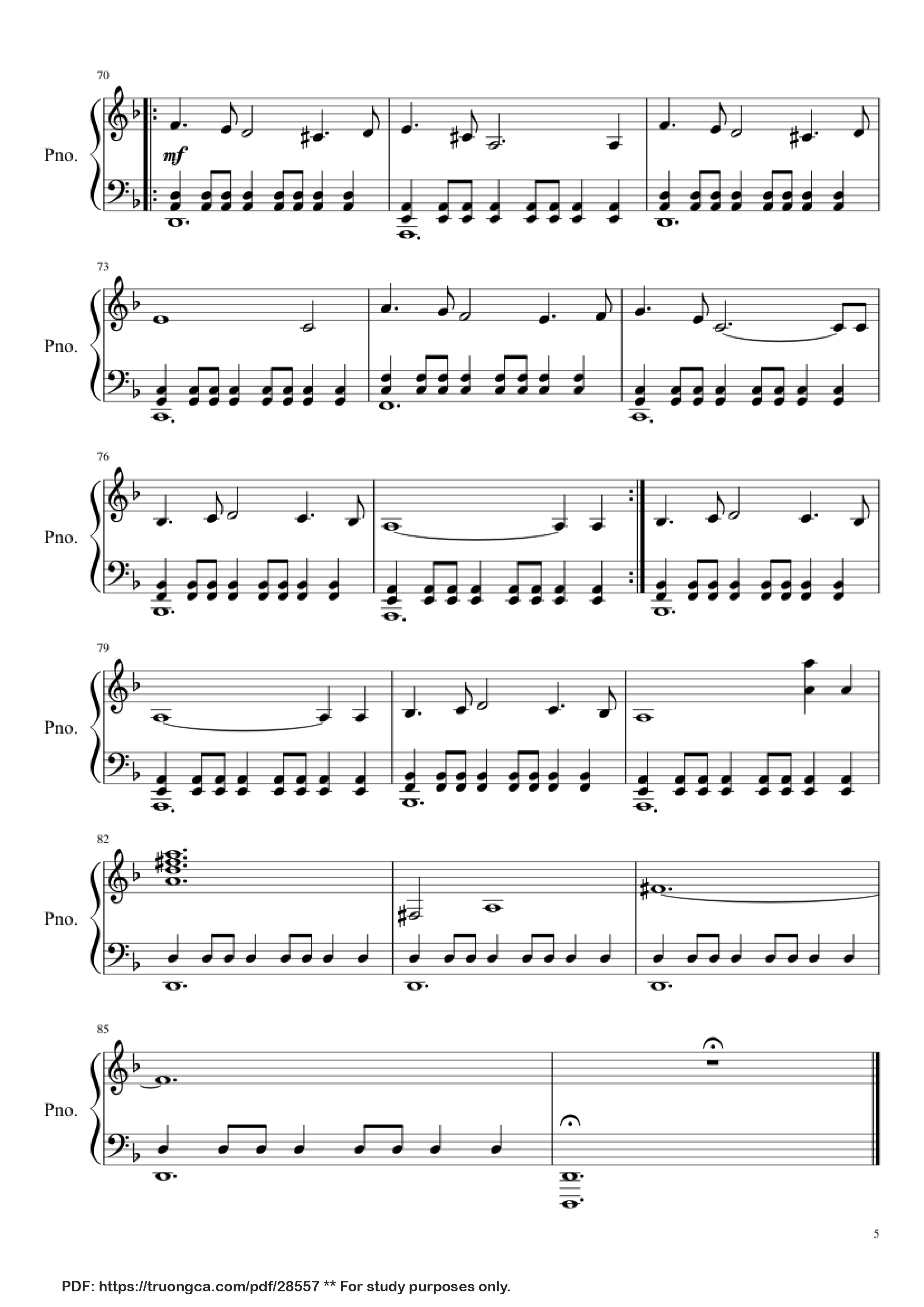 Page 5 of Sheet music PDF Piano Conquest of Paradise Piano - Vangelis