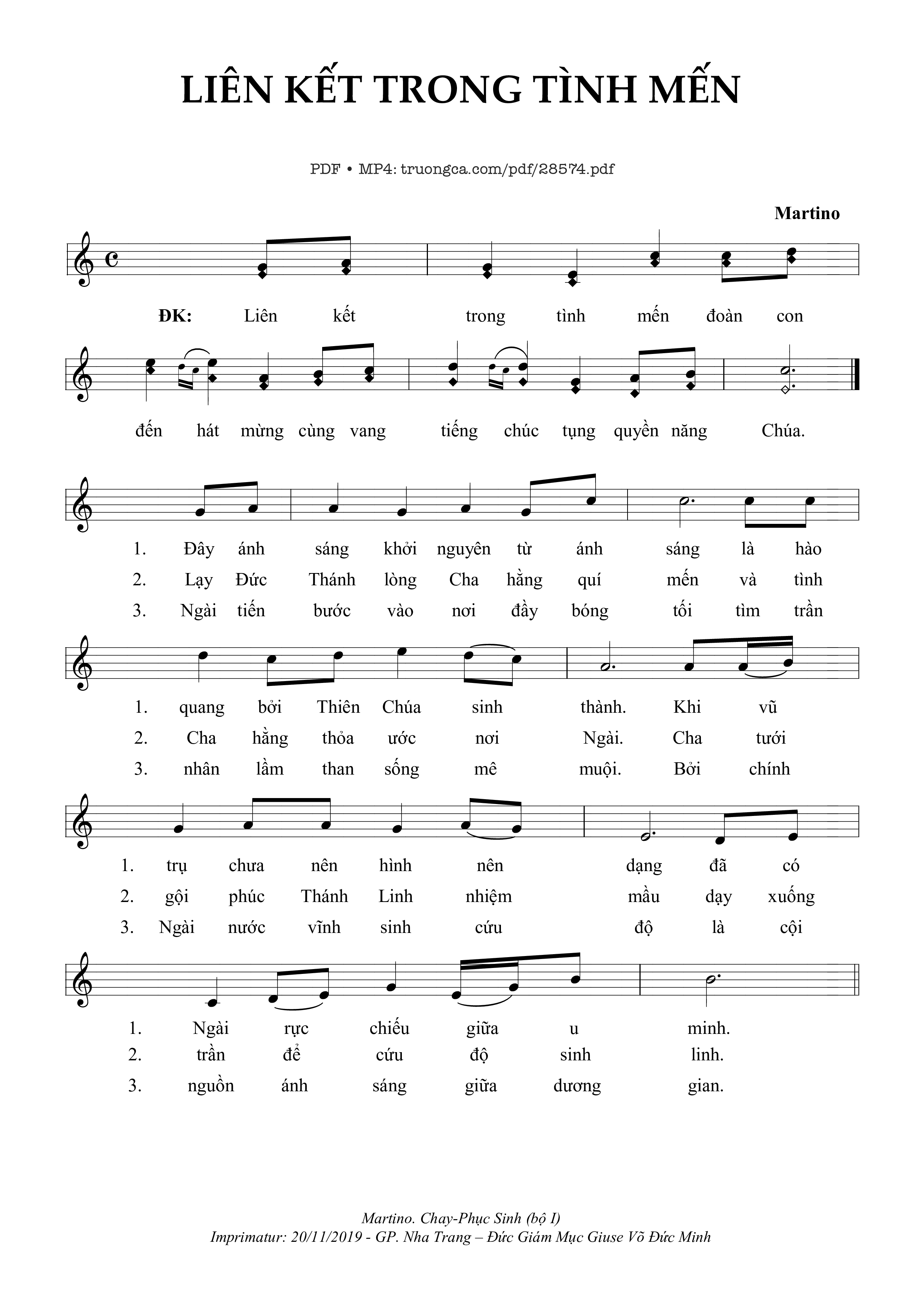 Sheet PDF of Liên Kết Trong Tình Mến