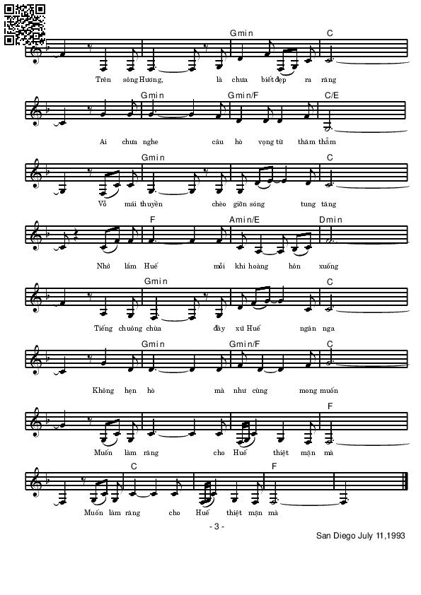 Page 3 of Sheet music PDF Bài thơ cho Huế - Võ Tá Hân