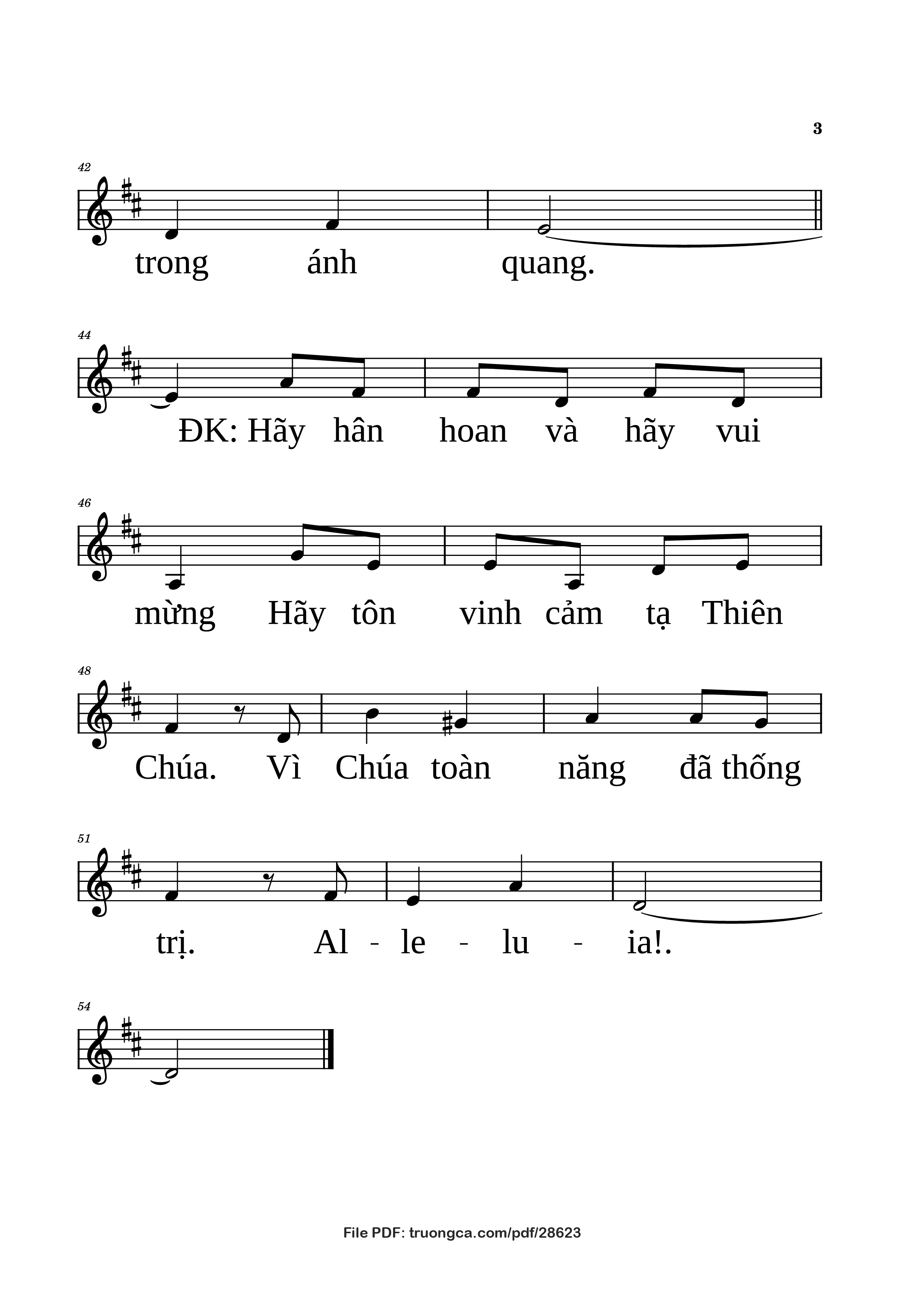 Page 3 of Sheet music PDF Hãy hân hoan - Ngọc Linh