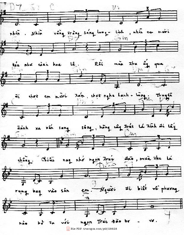 Page 2 of Sheet music PDF Trúc Đào - Nguyễn Tất Nhiên