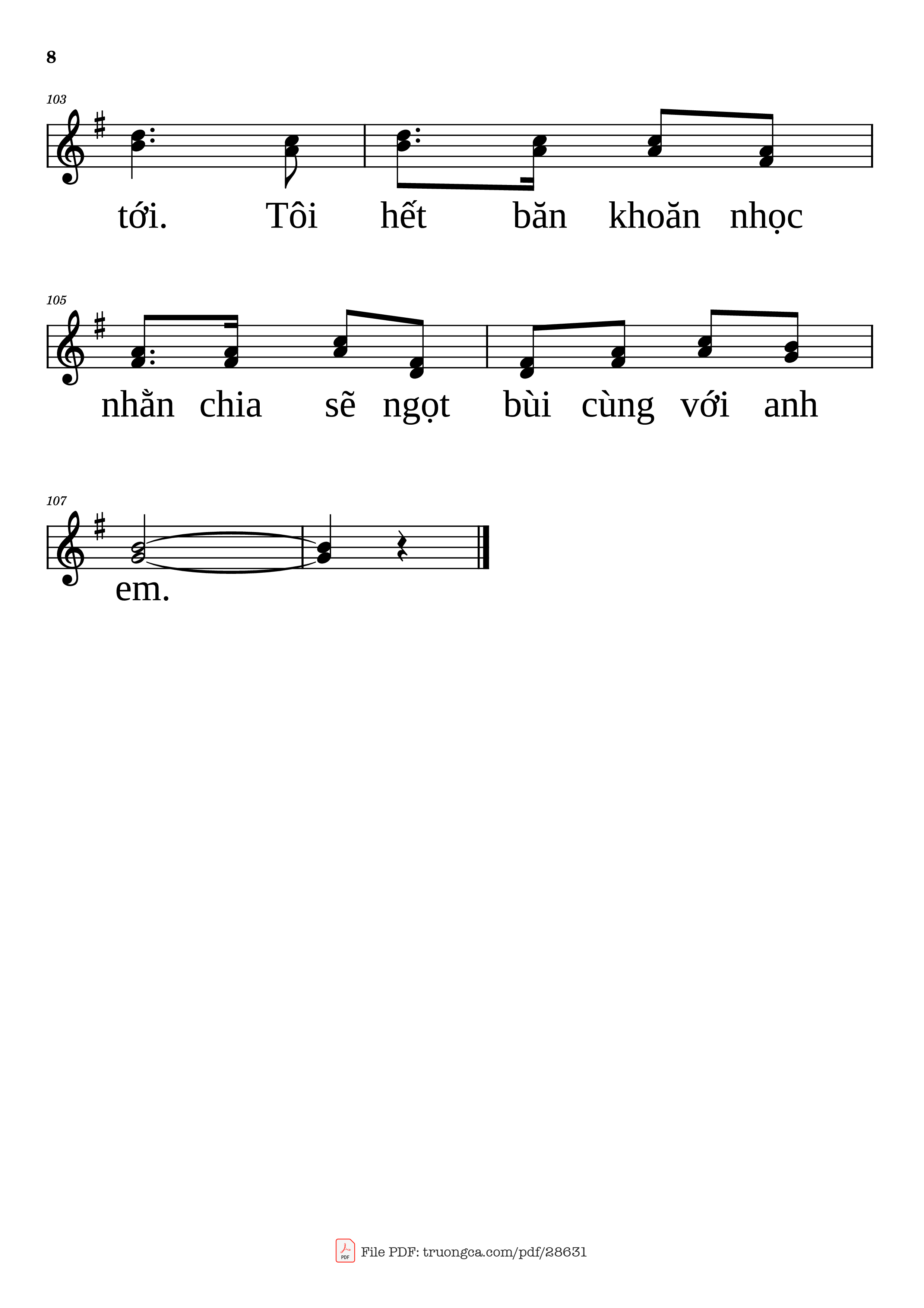 Page 8 of Sheet music PDF NIỀM VUI CỦA TÔI - QUANG LINH