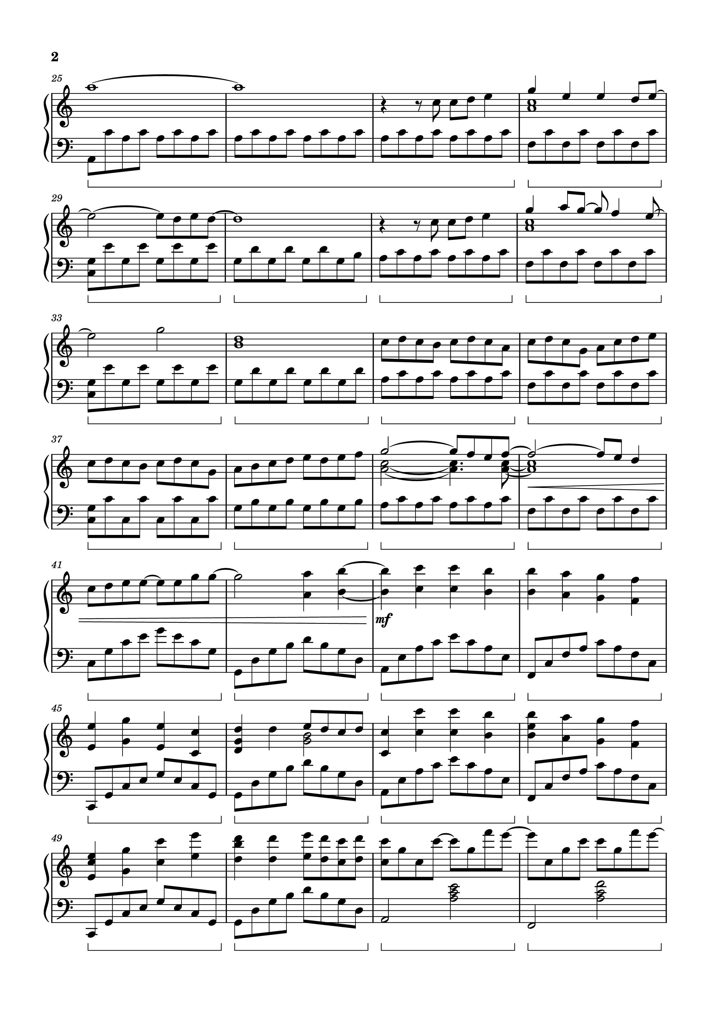 Page 2 of Sheet music PDF Piano FOUR LETTERS Piano - Arr.: Dave