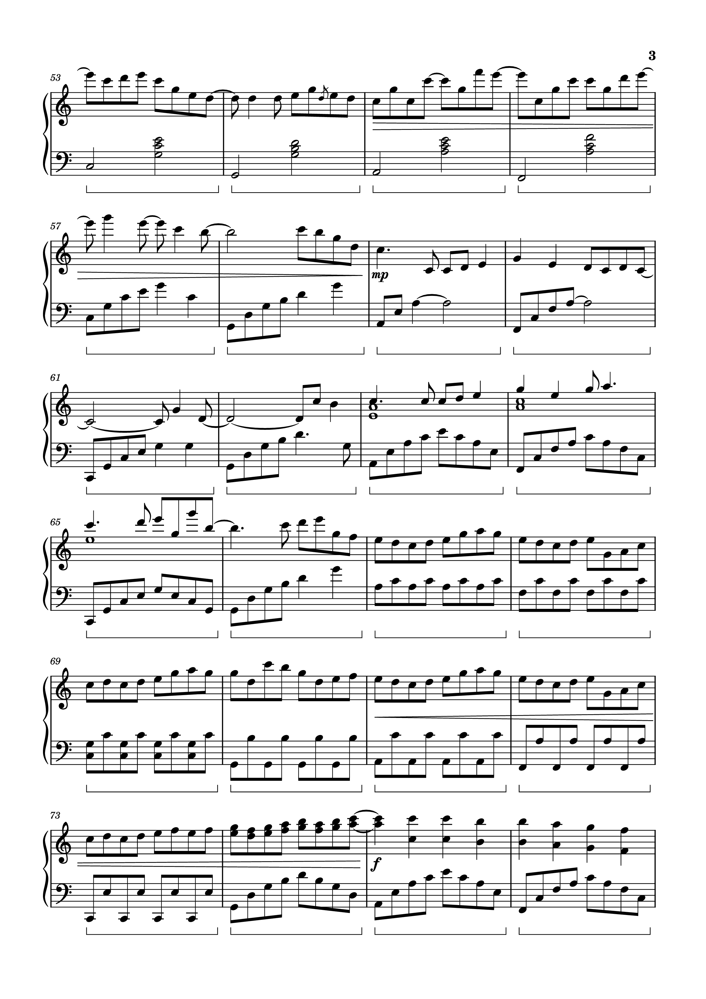Page 3 of Sheet music PDF Piano FOUR LETTERS Piano - Arr.: Dave