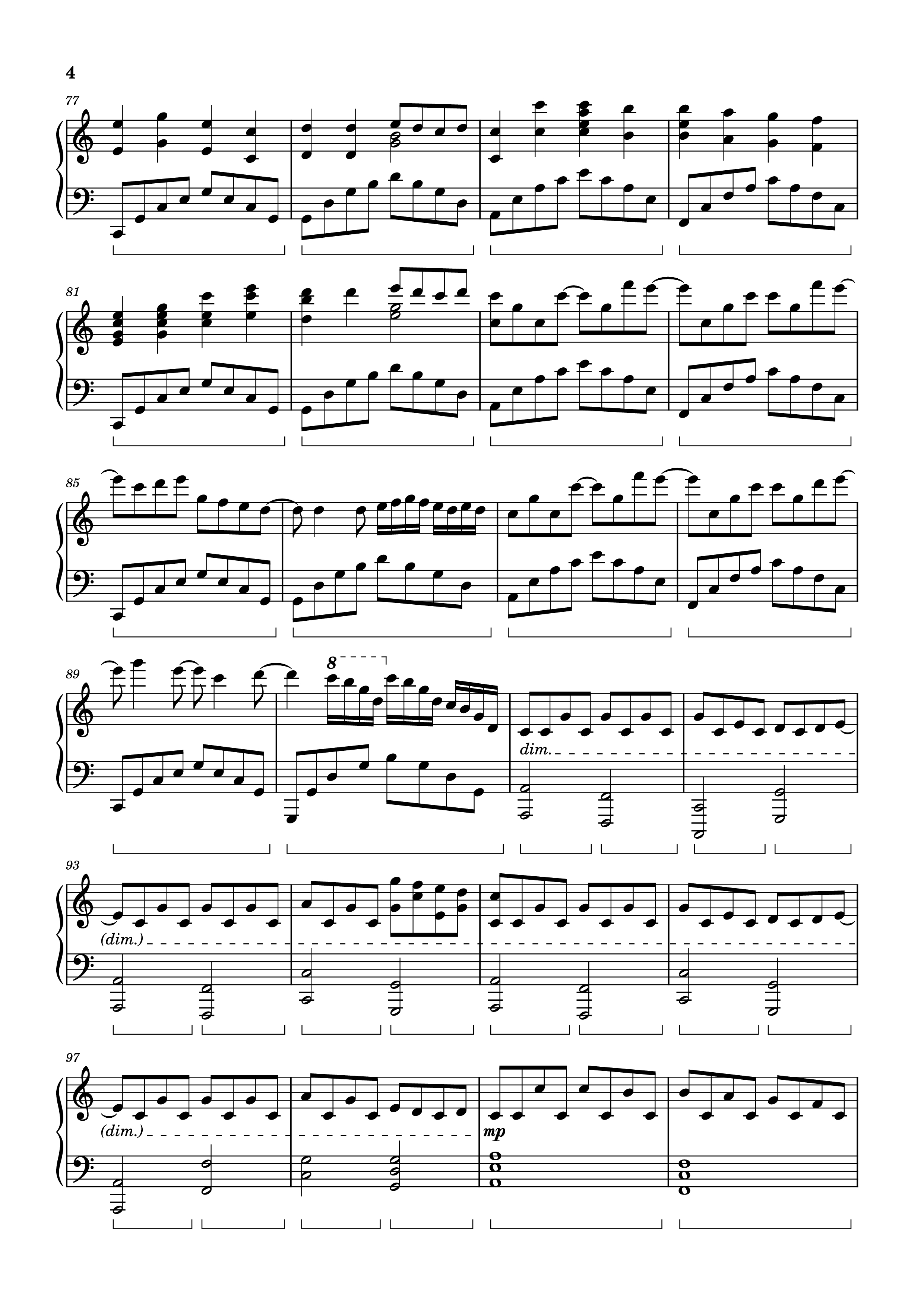 Page 4 of Sheet music PDF Piano FOUR LETTERS Piano - Arr.: Dave