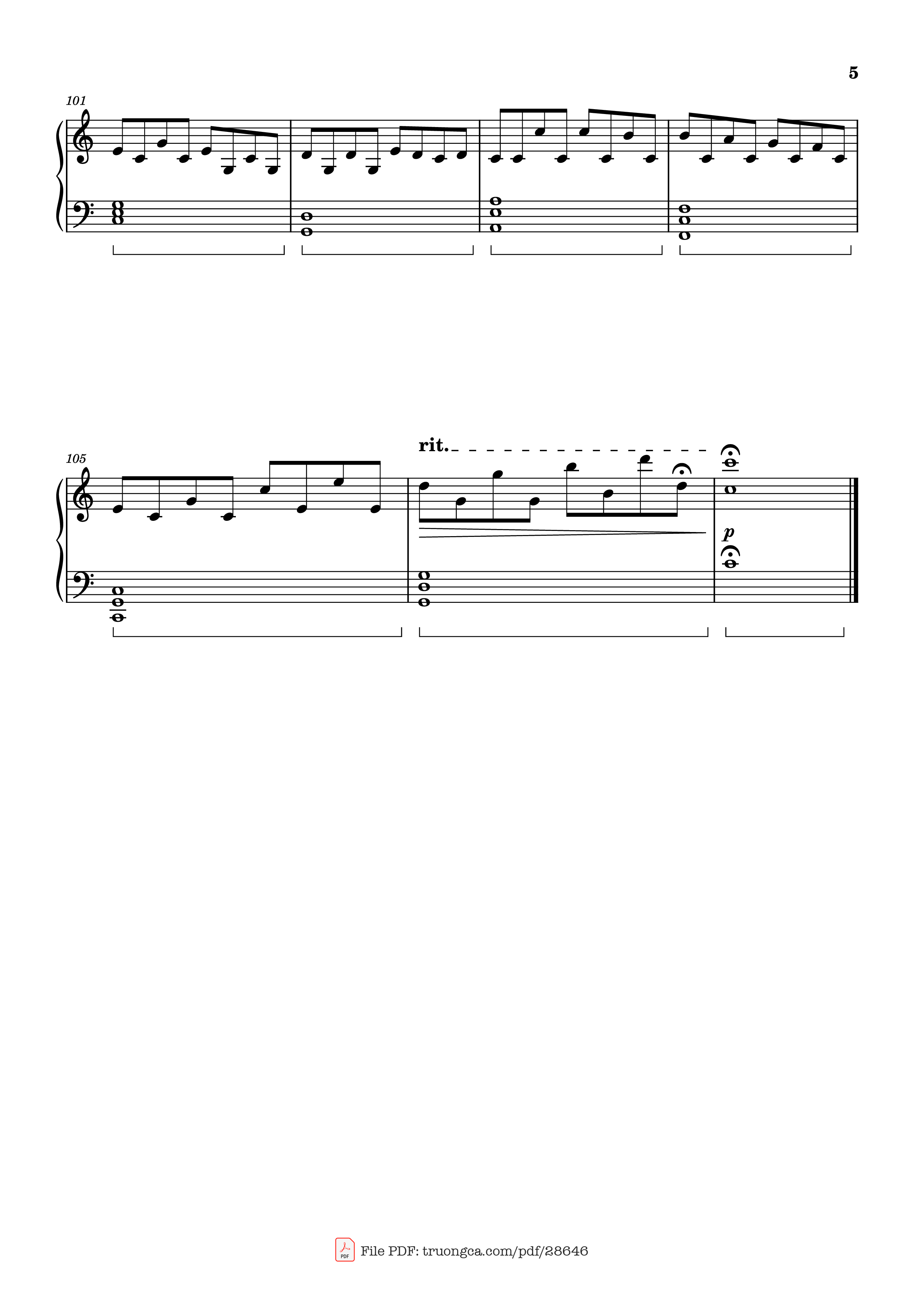 Page 5 of Sheet music PDF Piano FOUR LETTERS Piano - Arr.: Dave