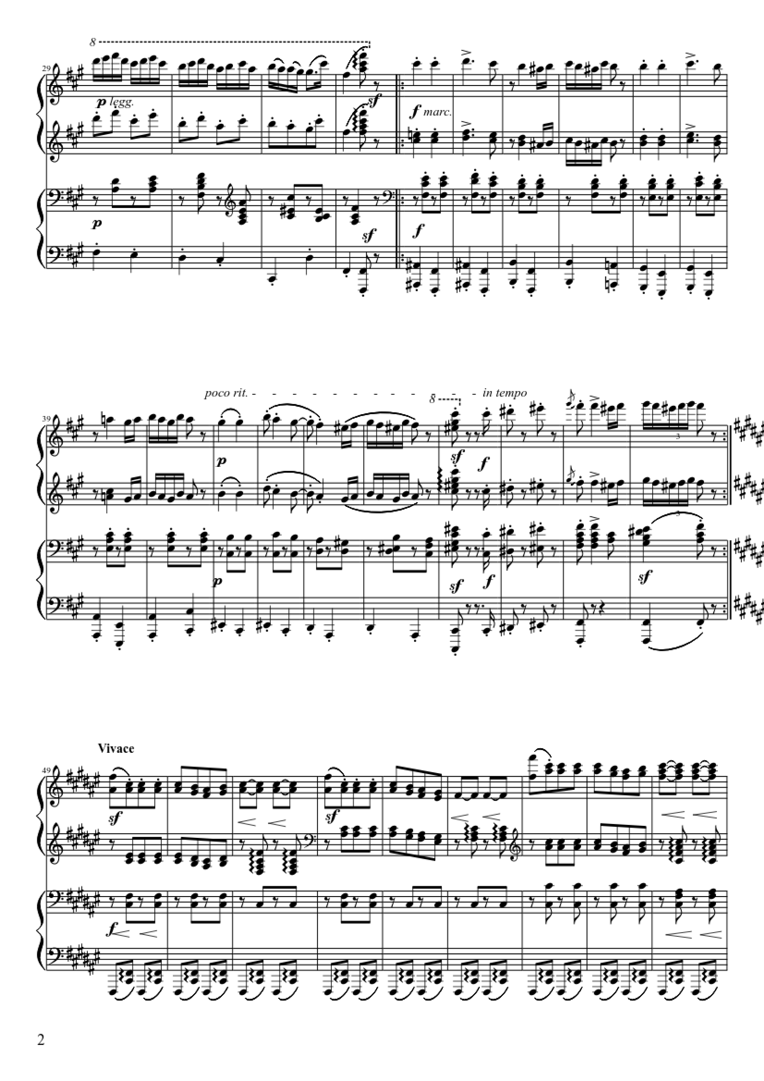 Page 2 of Sheet music PDF Piano Hungarian Dance No. 5 (4 hands Piano) - Johannes Brahms