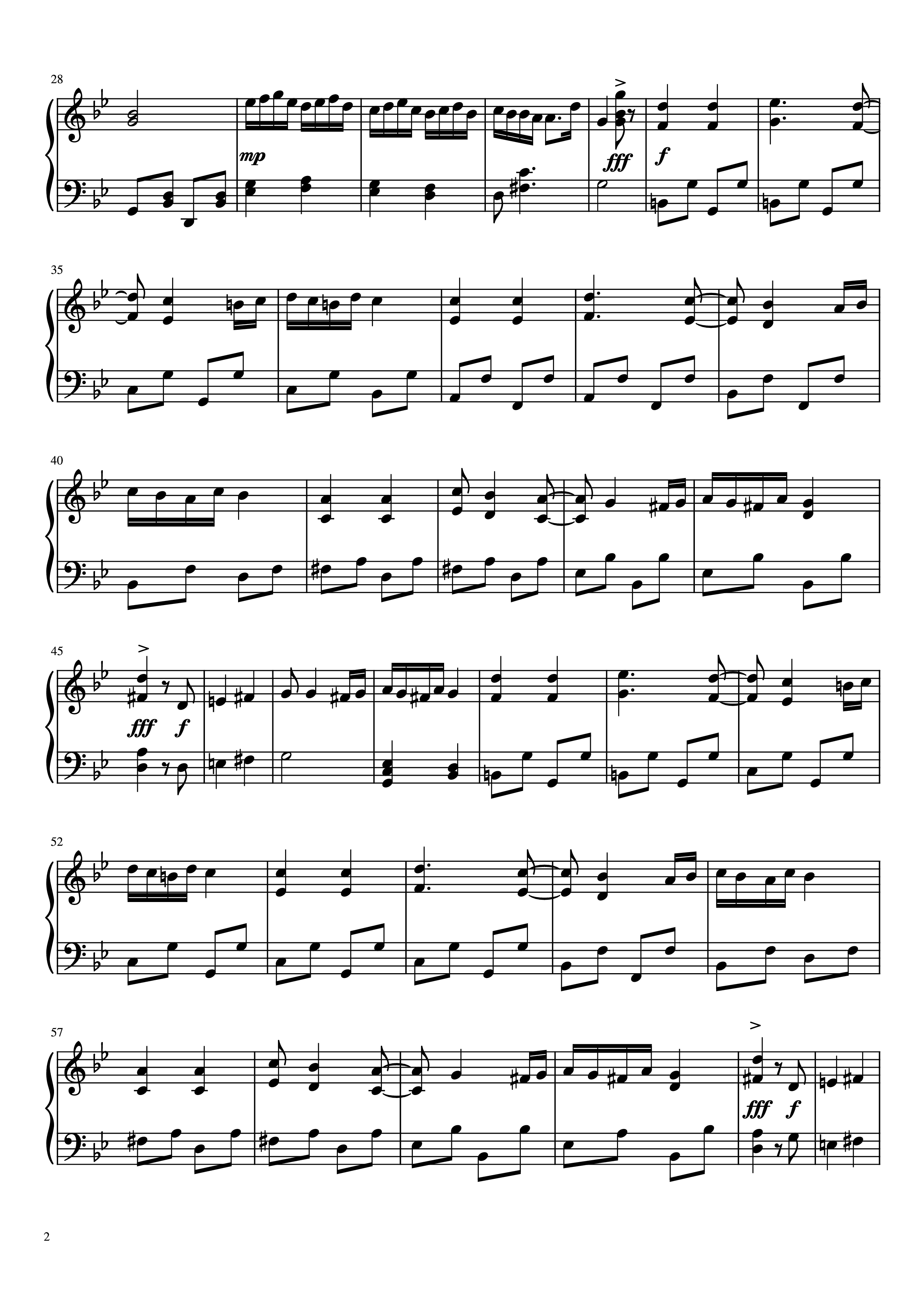 Page 2 of Sheet music PDF Piano Hungarian Dance NO. 5 Piano (Easy) - JOHANNES BRAHMS