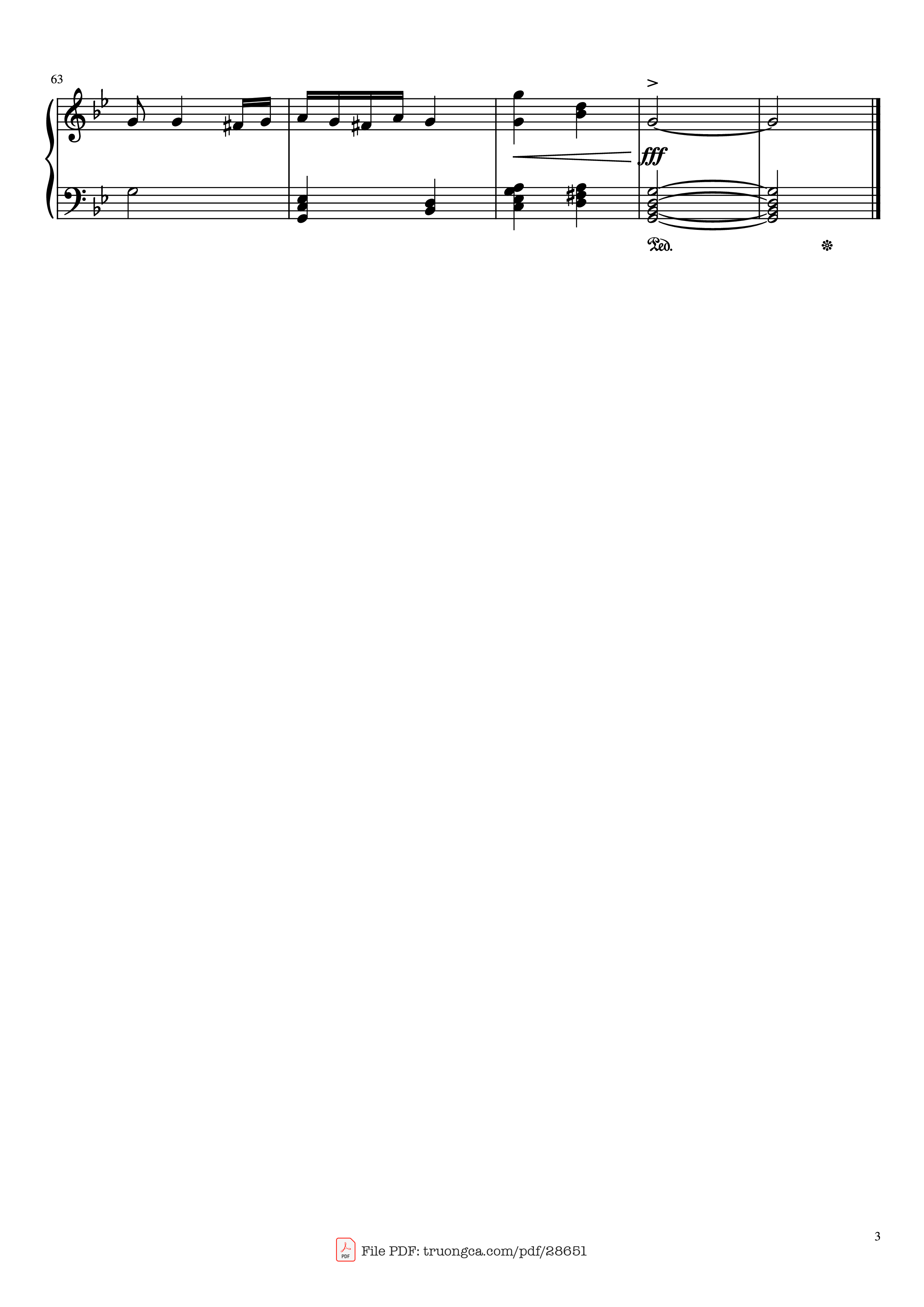 Page 3 of Sheet music PDF Piano Hungarian Dance NO. 5 Piano (Easy) - JOHANNES BRAHMS
