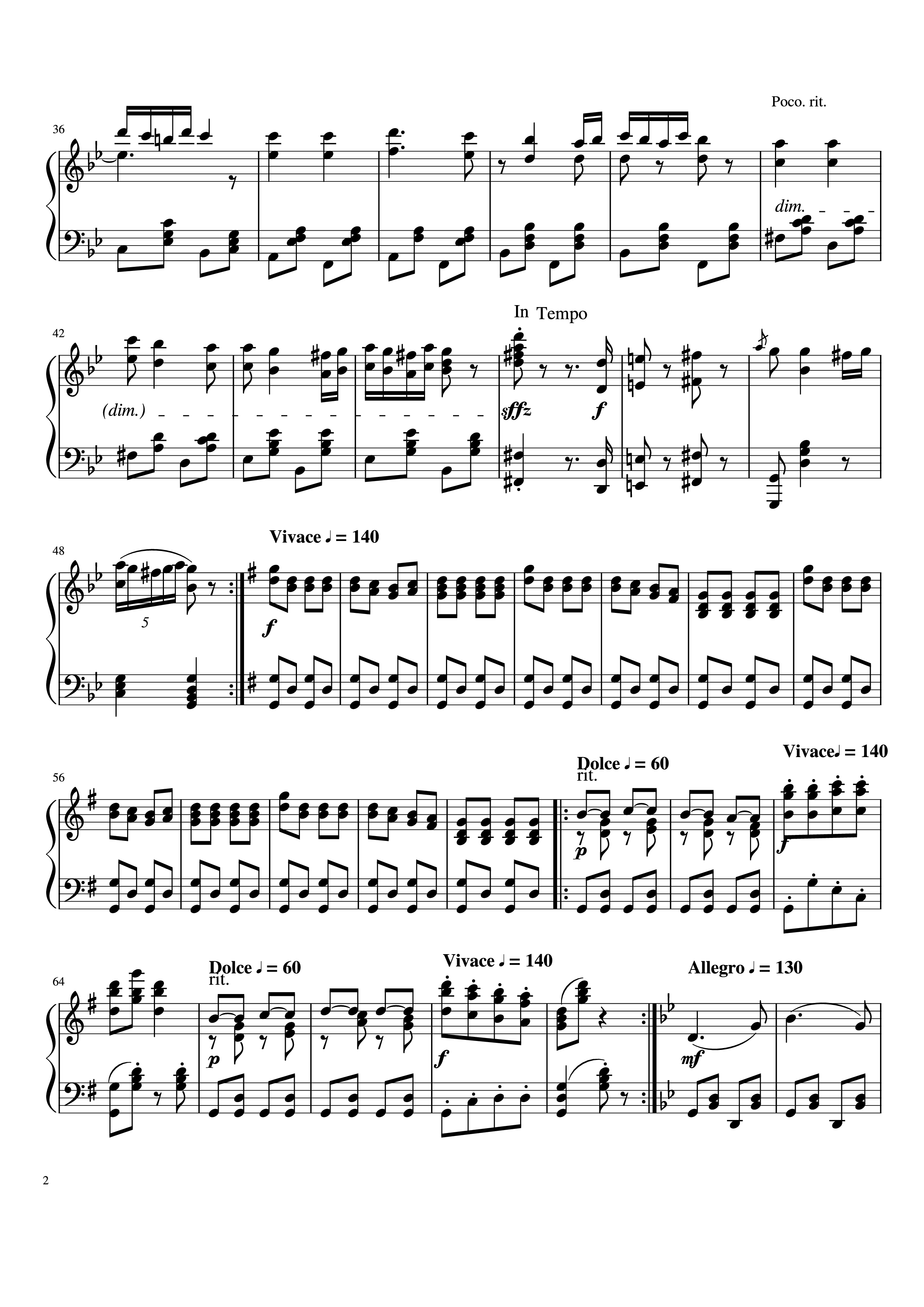 Page 2 of Sheet music PDF Piano Hungarian Dance No. 5 Piano - Johannes Brahms