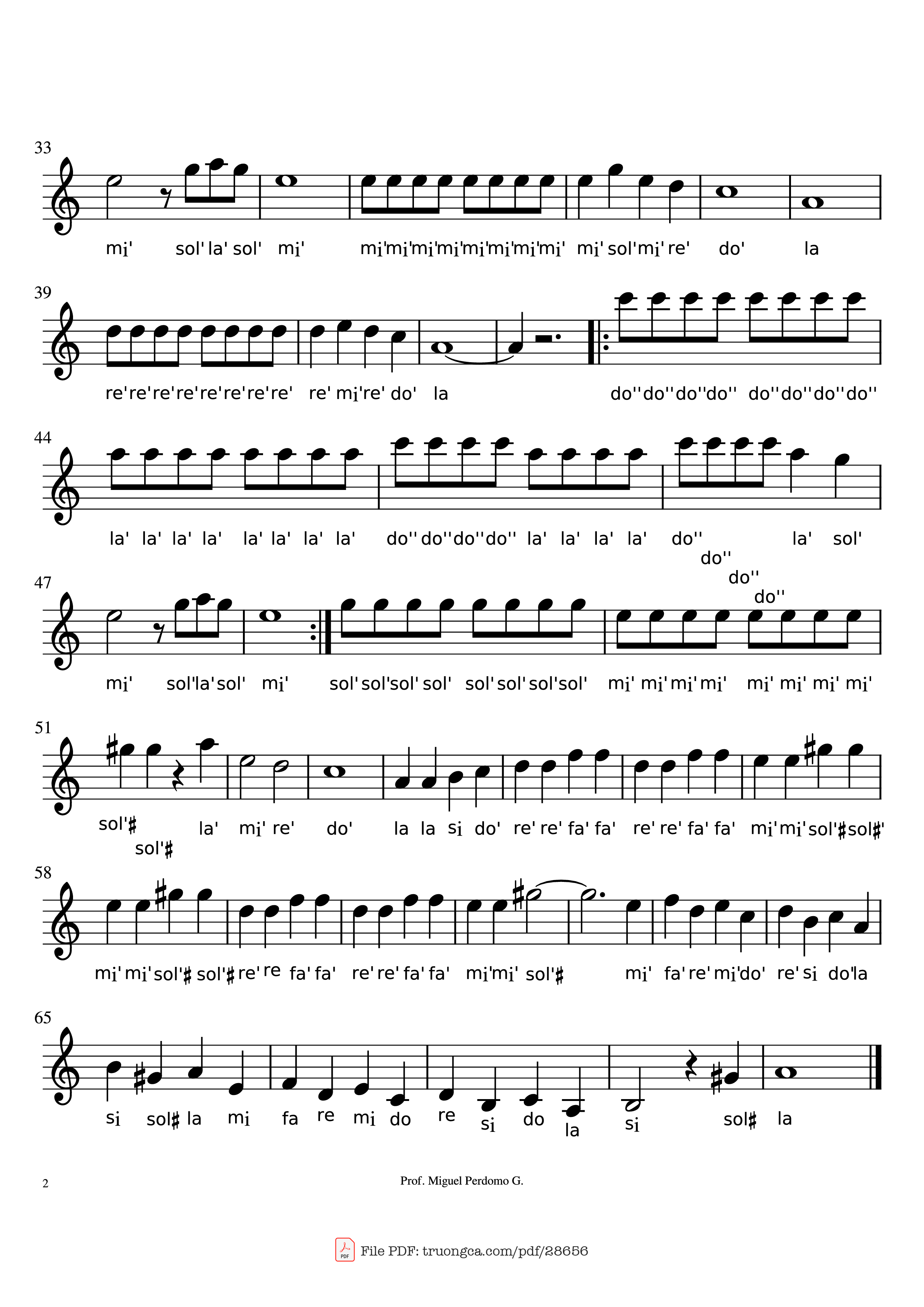 Page 2 of Sheet music PDF Piano Virgenes del Sol Piano - Music by Jorge Bravo Rueda