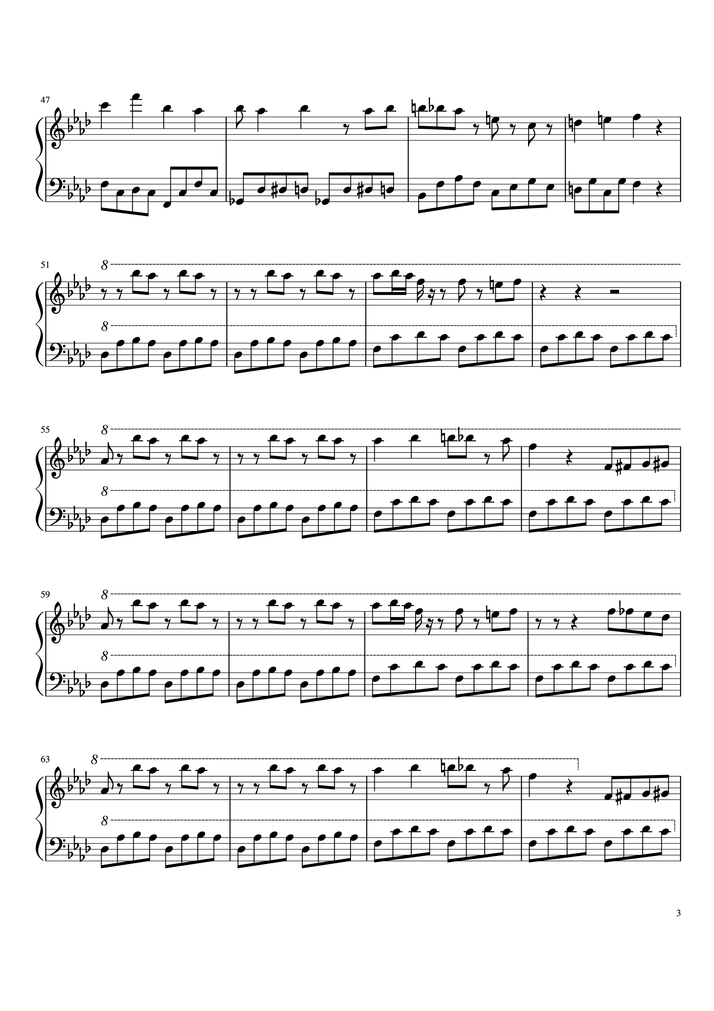 Page 3 of Sheet music PDF Piano Spider Dance Piano - Toby Fox
