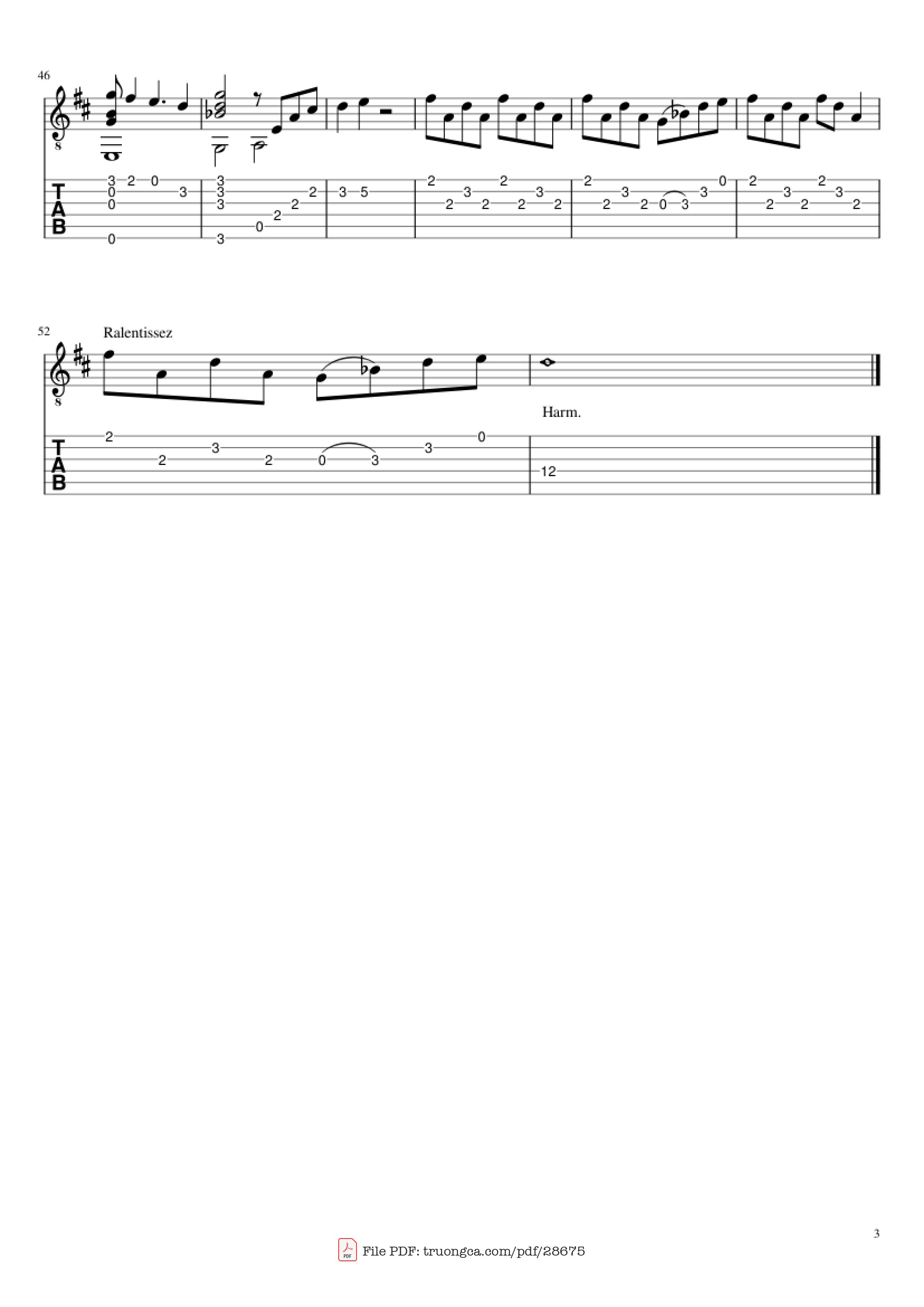 Page 3 of Sheet music PDF Guitar Tab No Surprises Guitar TAB - Undefined