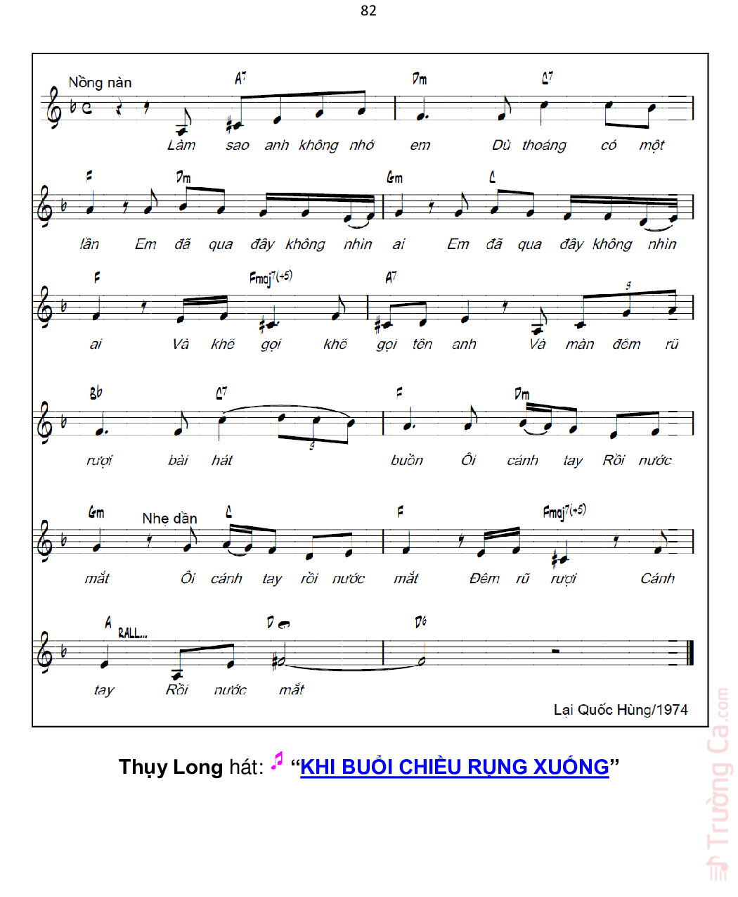 Page 2 of Sheet music PDF Khi buổi chiều rụng xuống - Lại Quốc Hùng