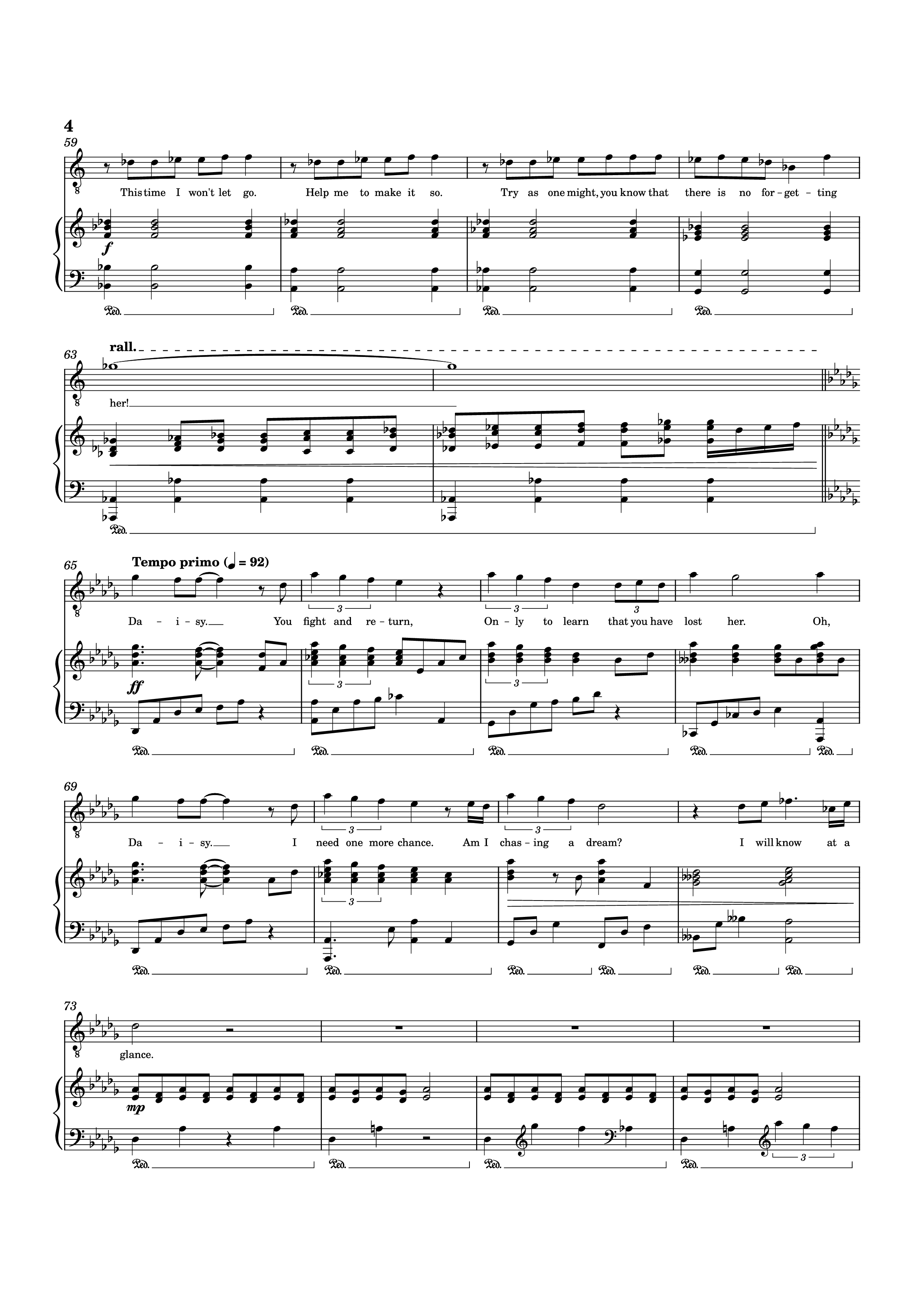 Page 4 of Sheet music PDF Piano For Her Piano - Music and Lyrics by