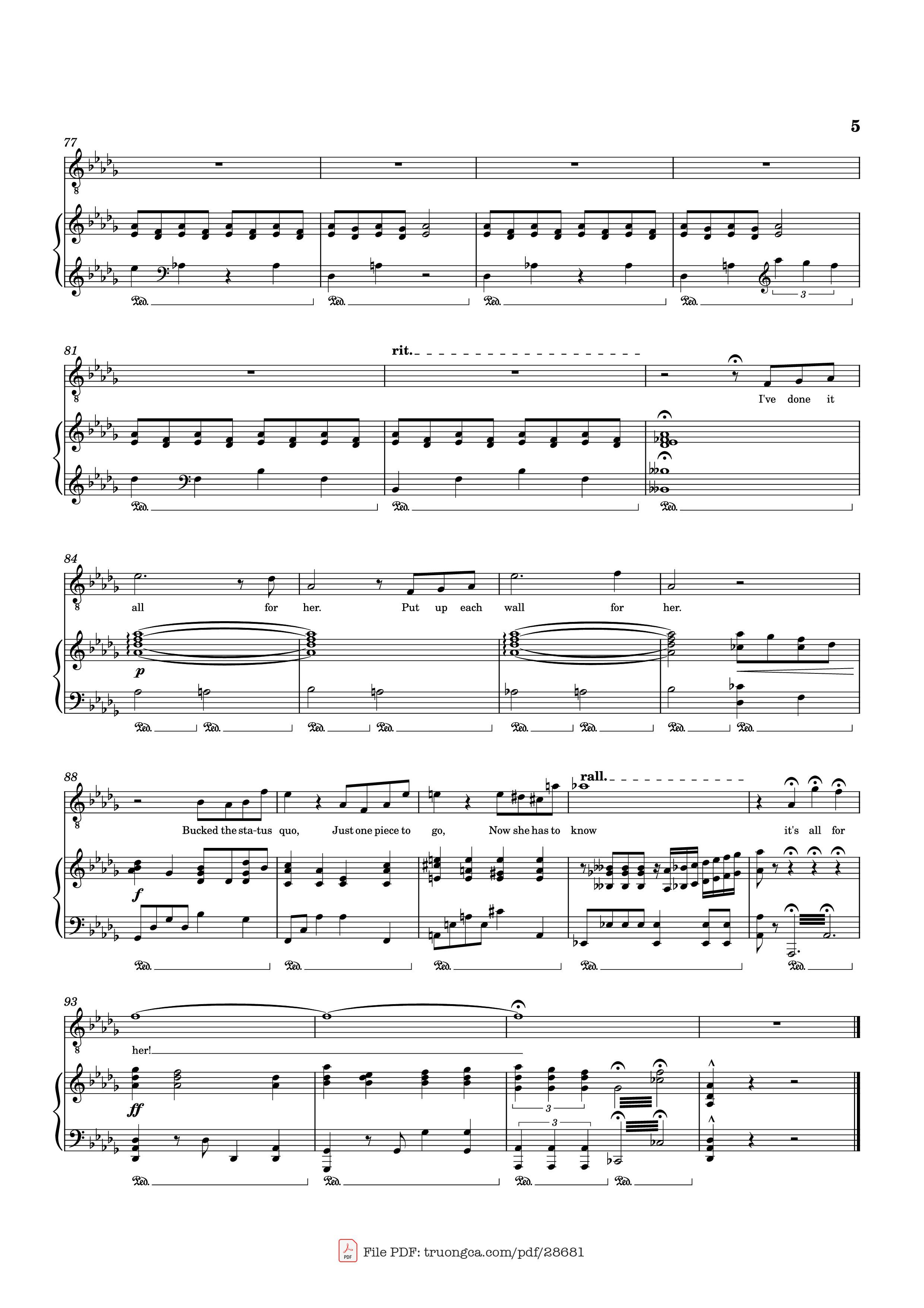 Page 5 of Sheet music PDF Piano For Her Piano - Music and Lyrics by