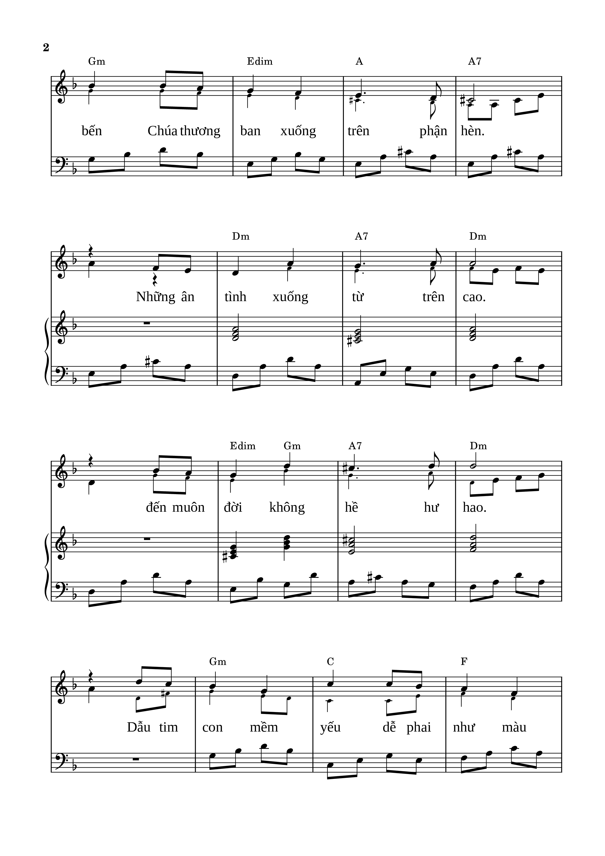 Page 2 of Sheet music PDF Piano Cảm mến ân tình (Đệm hát Piano) - Phùng Minh Mẫn
