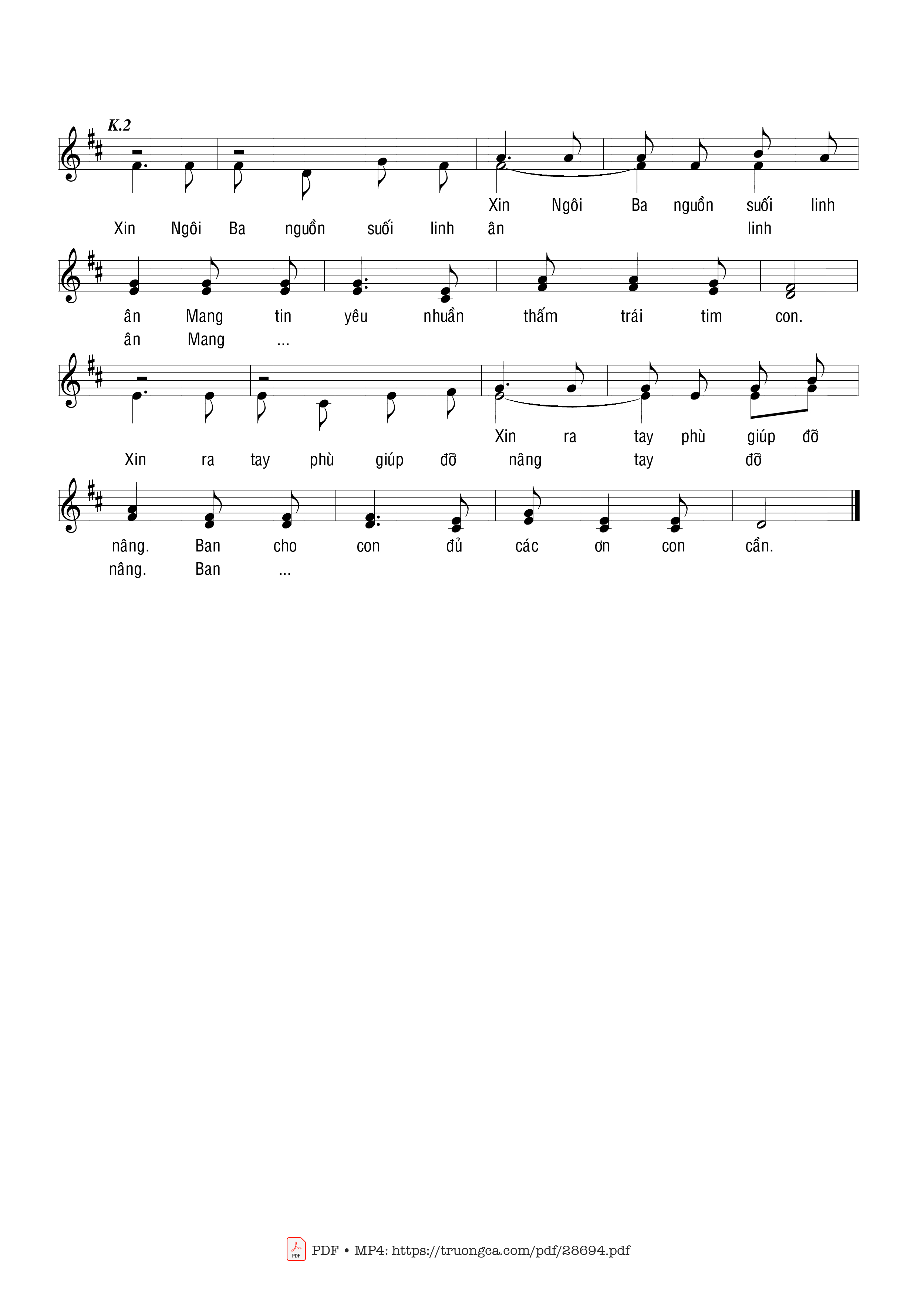 Page 2 of Sheet music PDF Lạy Ngôi Ba Thiên Chúa - Phạm Liên Hùng
