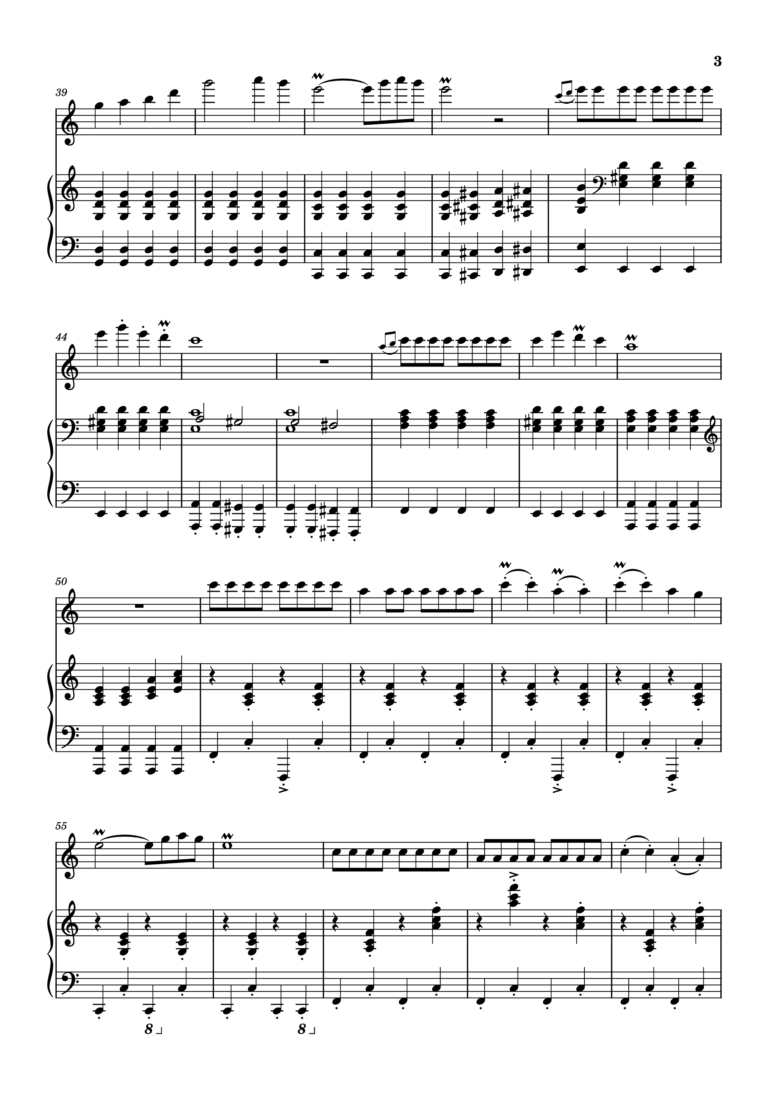 Page 3 of Sheet music PDF Piano Vírgenes del sol Piano - Compositor: Jorge Bravo de Rueda