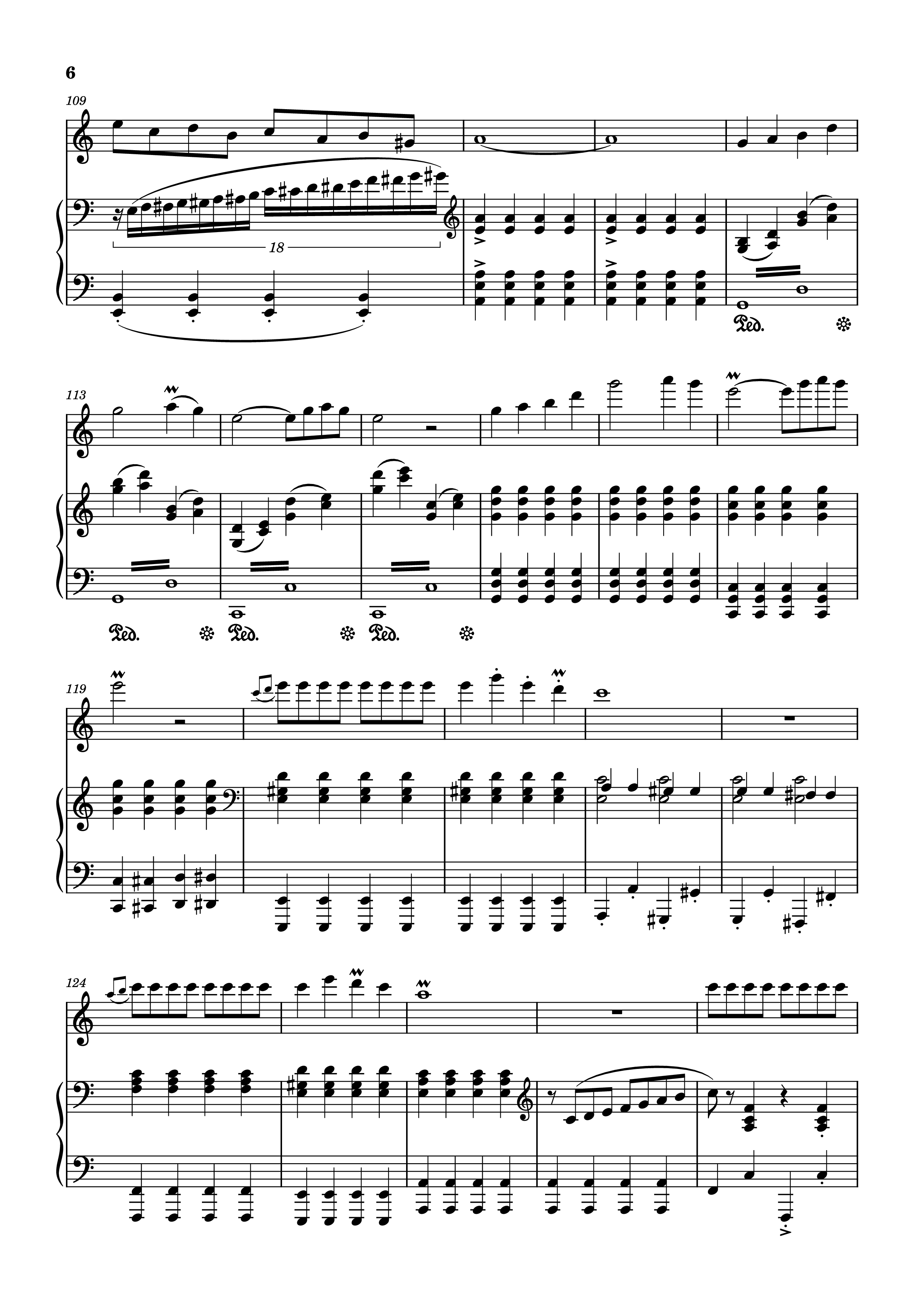 Page 6 of Sheet music PDF Piano Vírgenes del sol Piano - Compositor: Jorge Bravo de Rueda