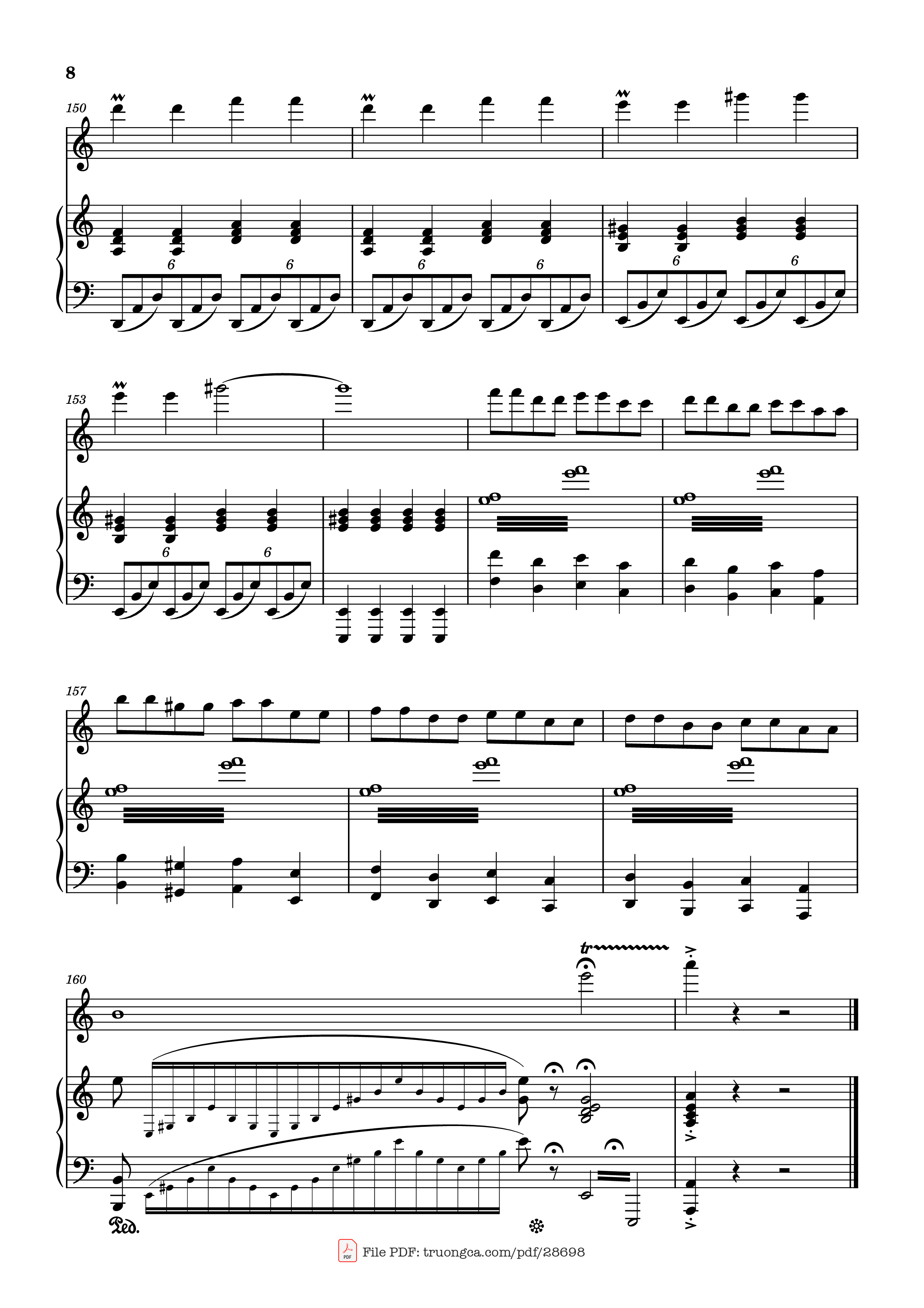 Page 8 of Sheet music PDF Piano Vírgenes del sol Piano - Compositor: Jorge Bravo de Rueda