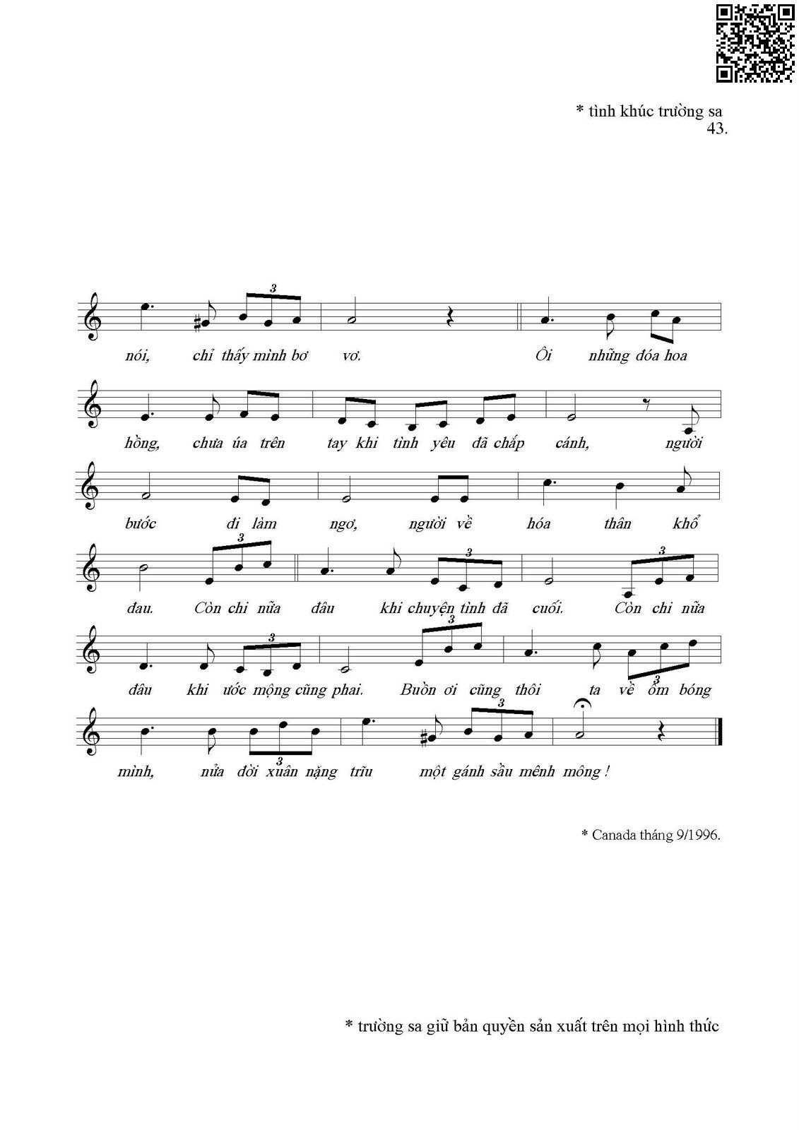 Page 2 of Sheet music PDF Khi chuyện tình đã cuối - Trường Sa