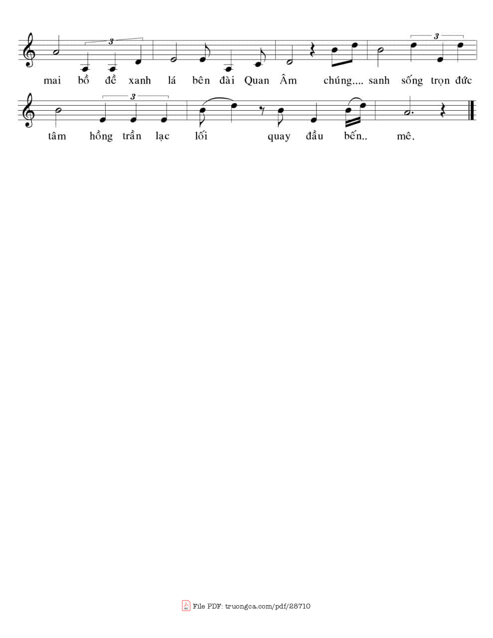 Page 2 of Sheet music PDF Nỗi lòng thầy tôi - Trà Bình