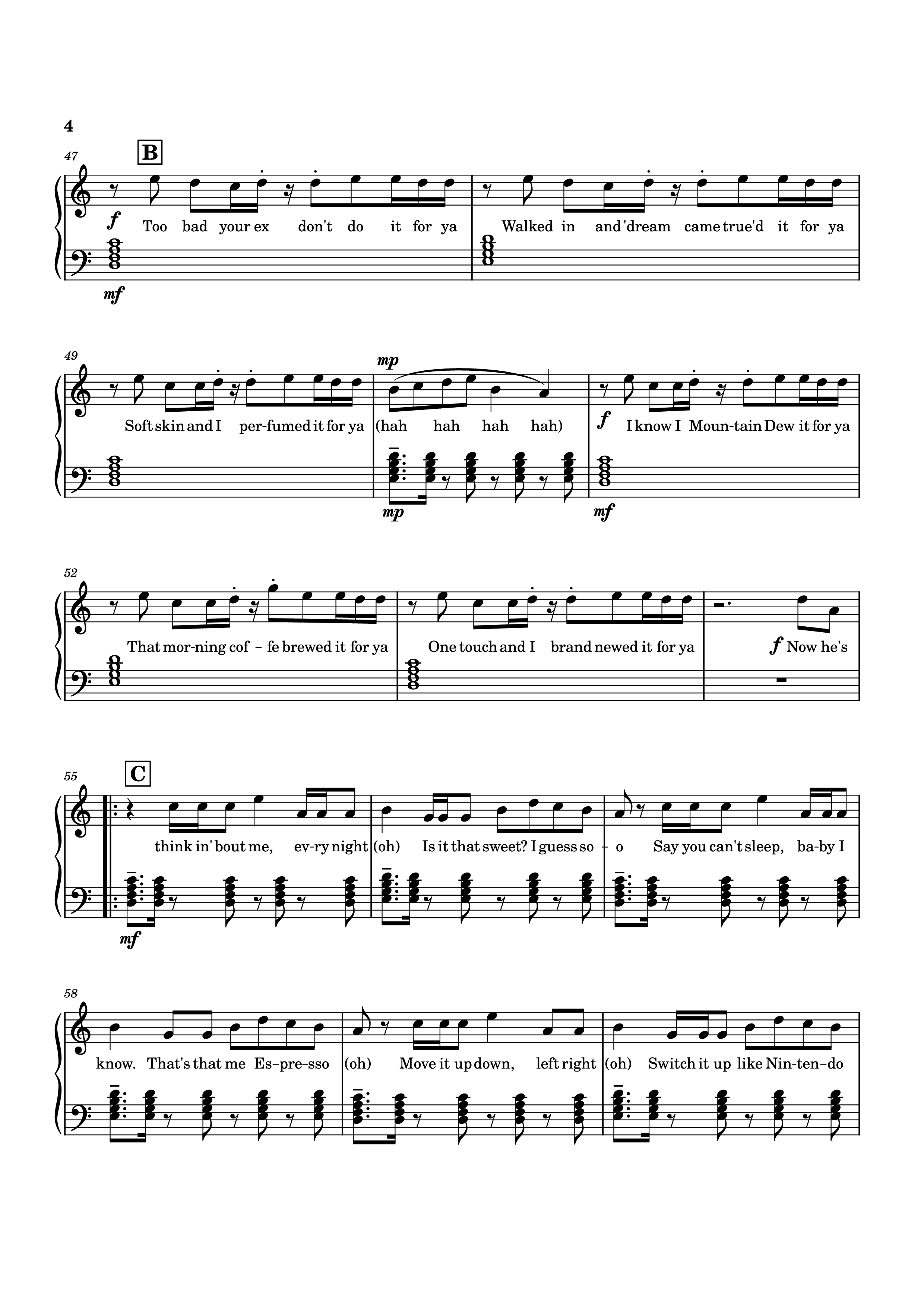 Page 4 of Sheet music PDF Piano Espresso Piano - Sabrina Carpenter, arr. NikKeys