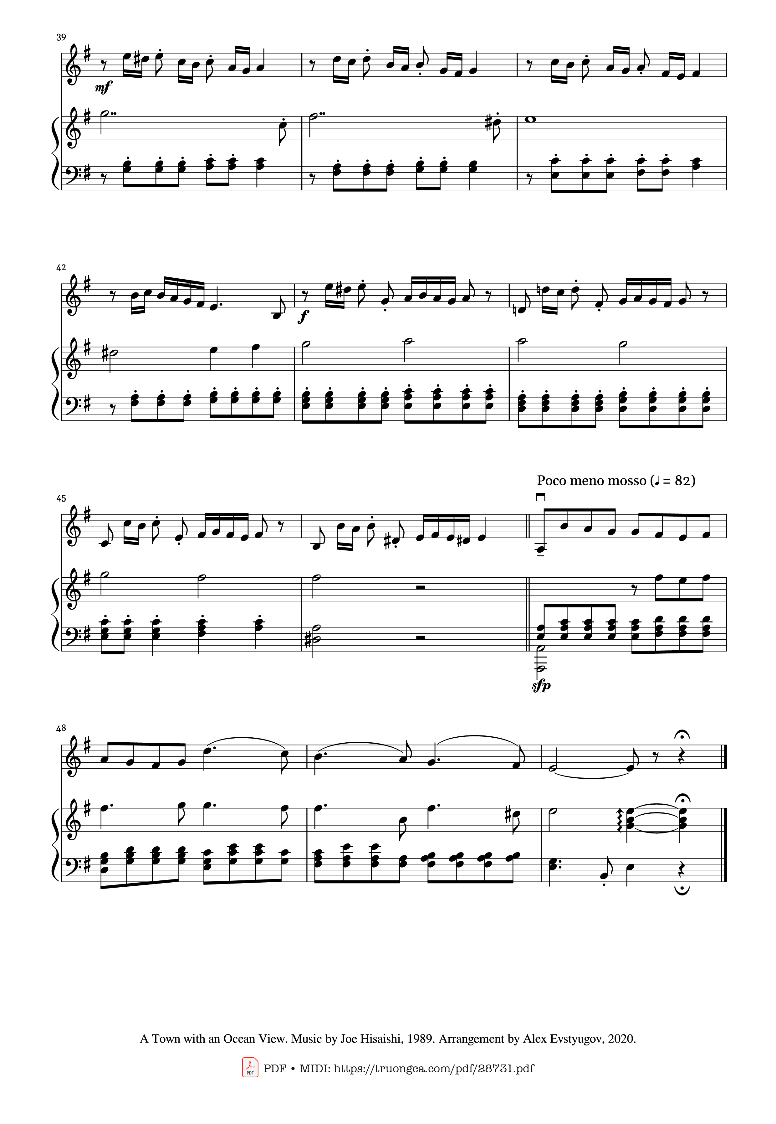 Page 3 of Sheet music PDF A Town with an Ocean View (Violin & Piano) - Joe Hisaishi