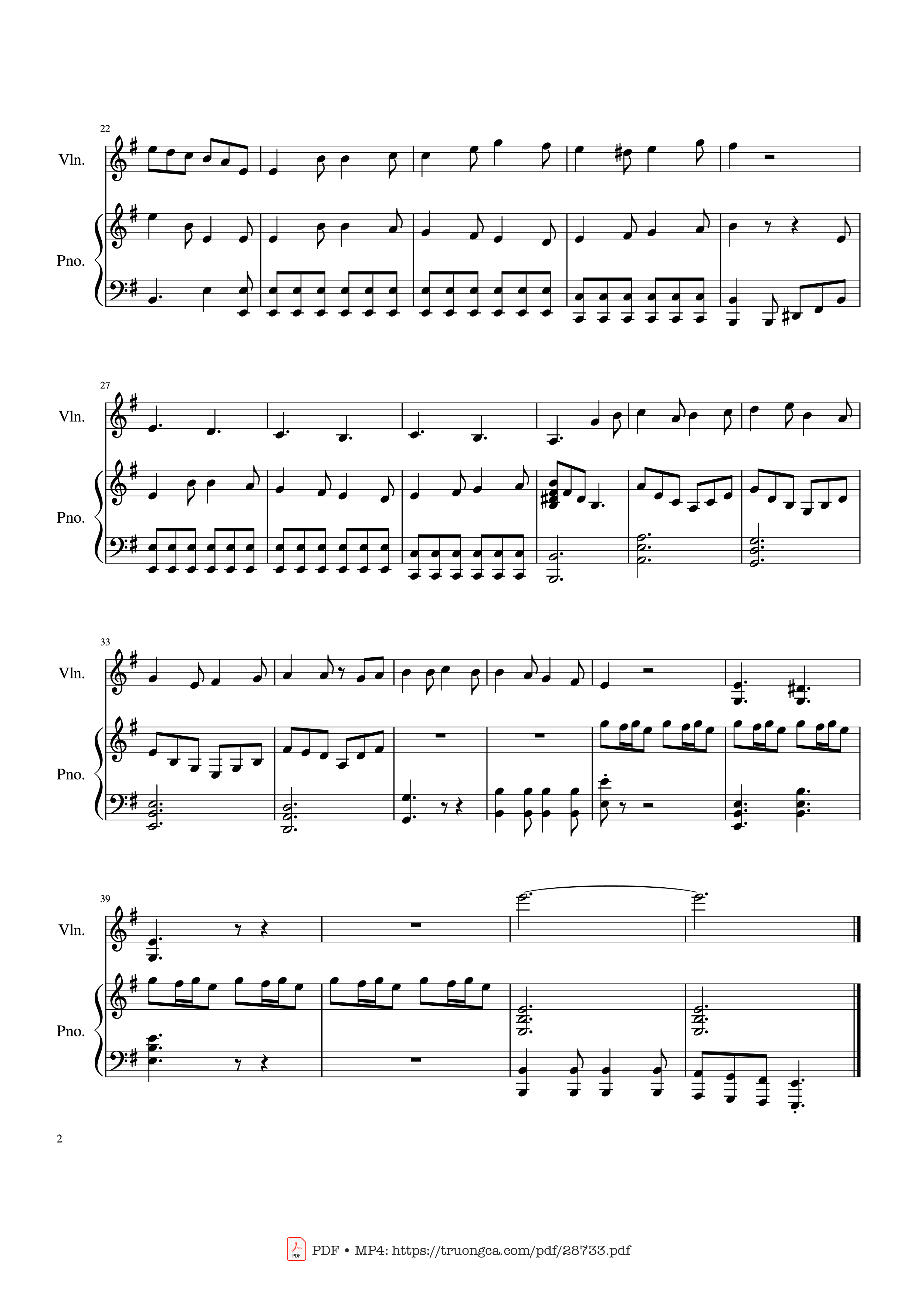 Page 2 of Sheet music PDF Piano Carol of the Bells Piano & Violin - Ukrainian