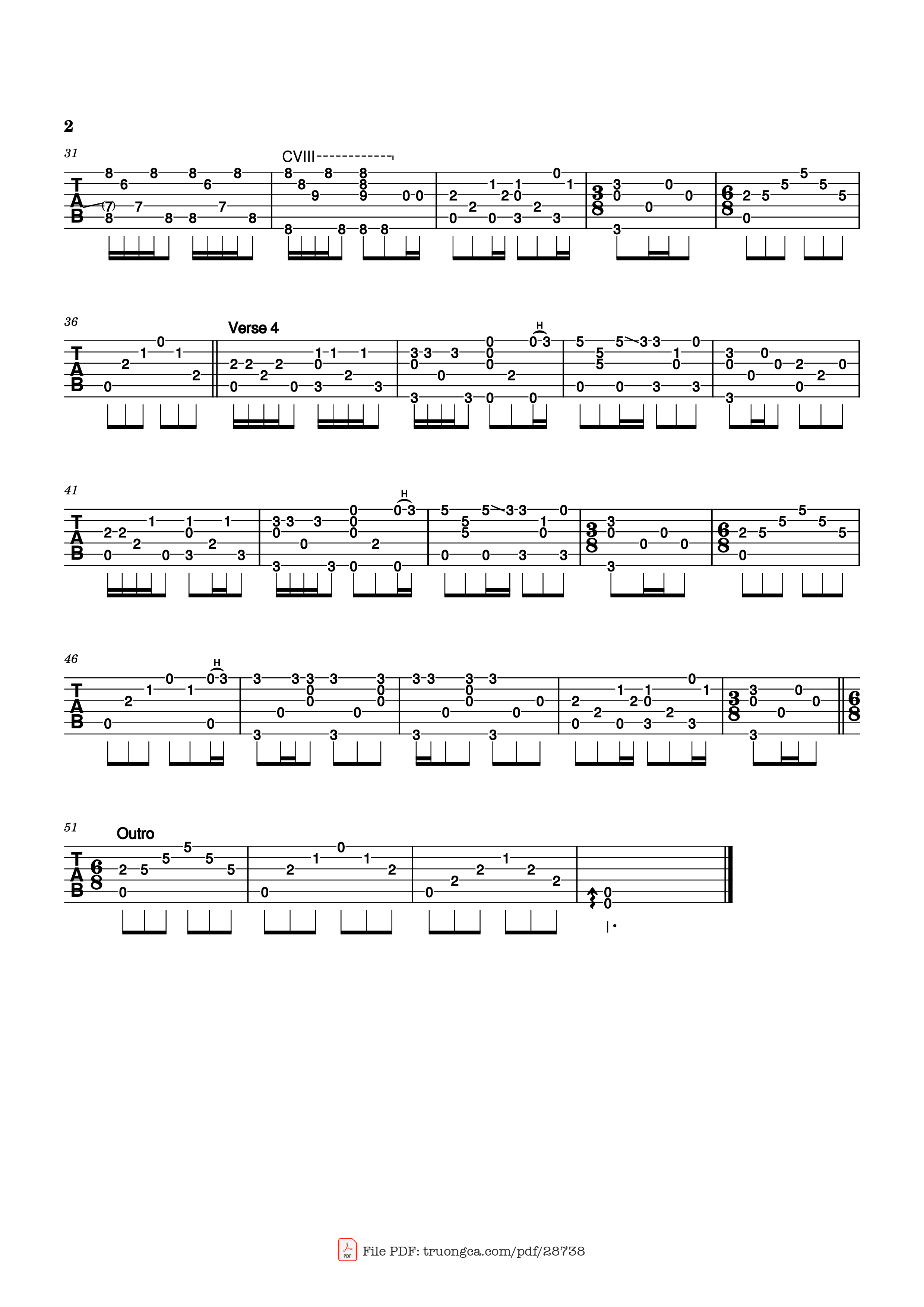 Page 2 of Sheet music PDF Guitar Tab Man in the Long Black Coat Guitar TAB - Bob Dylan