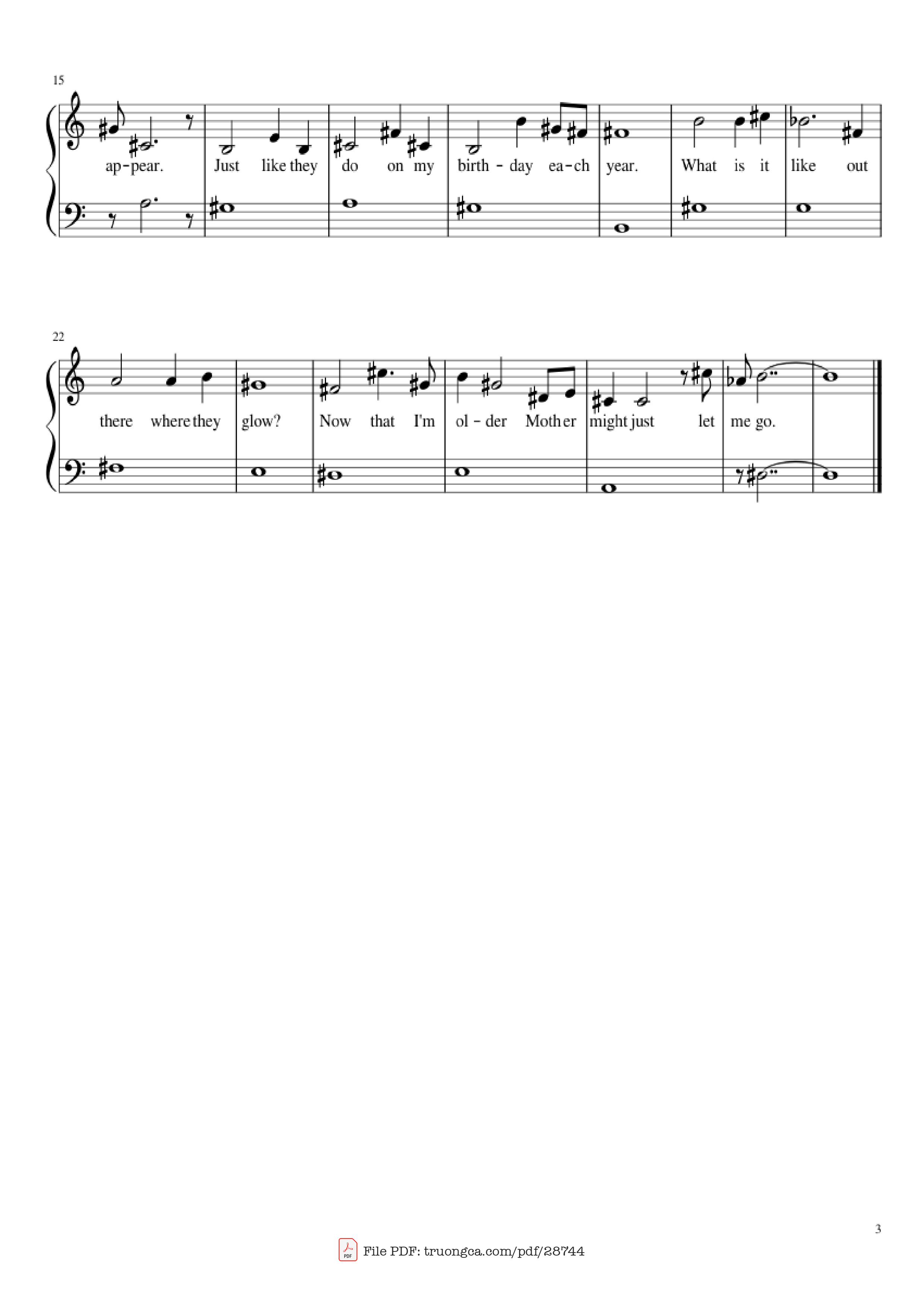 Page 3 of Sheet music PDF Tangled- When Will My Life Begin (Easy) Piano - Arranged By: Naomi Van Tassell