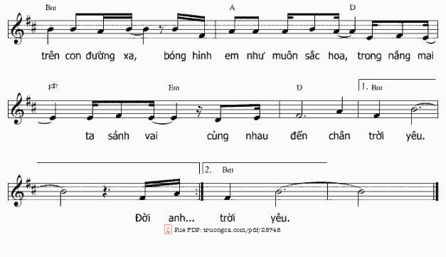 Page 2 of Sheet music PDF Tâm Hồn Xao Động - Chu Minh Ký