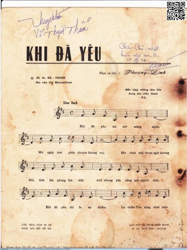 Page 2 of Sheet music PDF Khi đã yêu - Phượng Linh