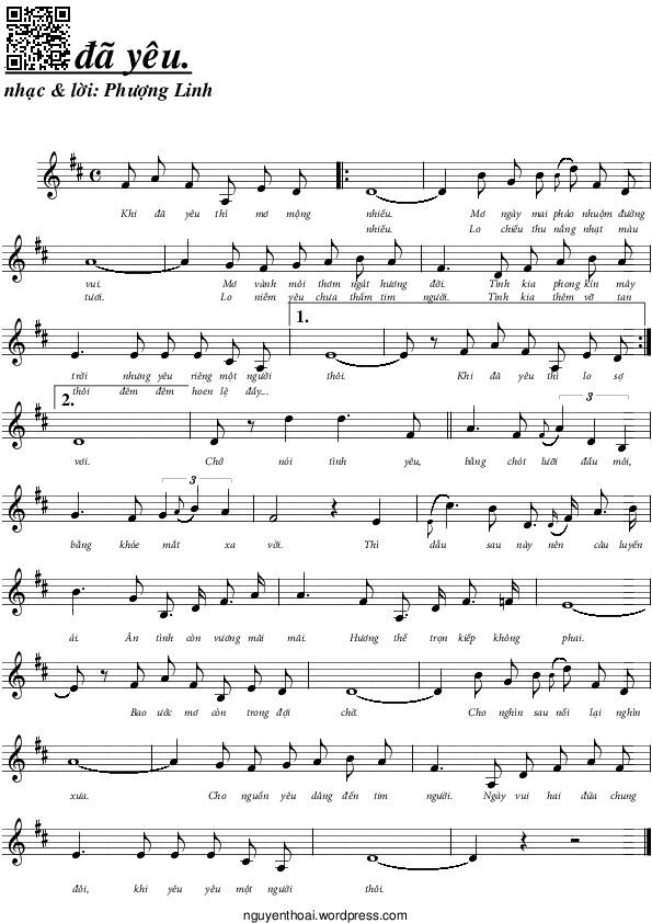Page 5 of Sheet music PDF Khi đã yêu - Phượng Linh