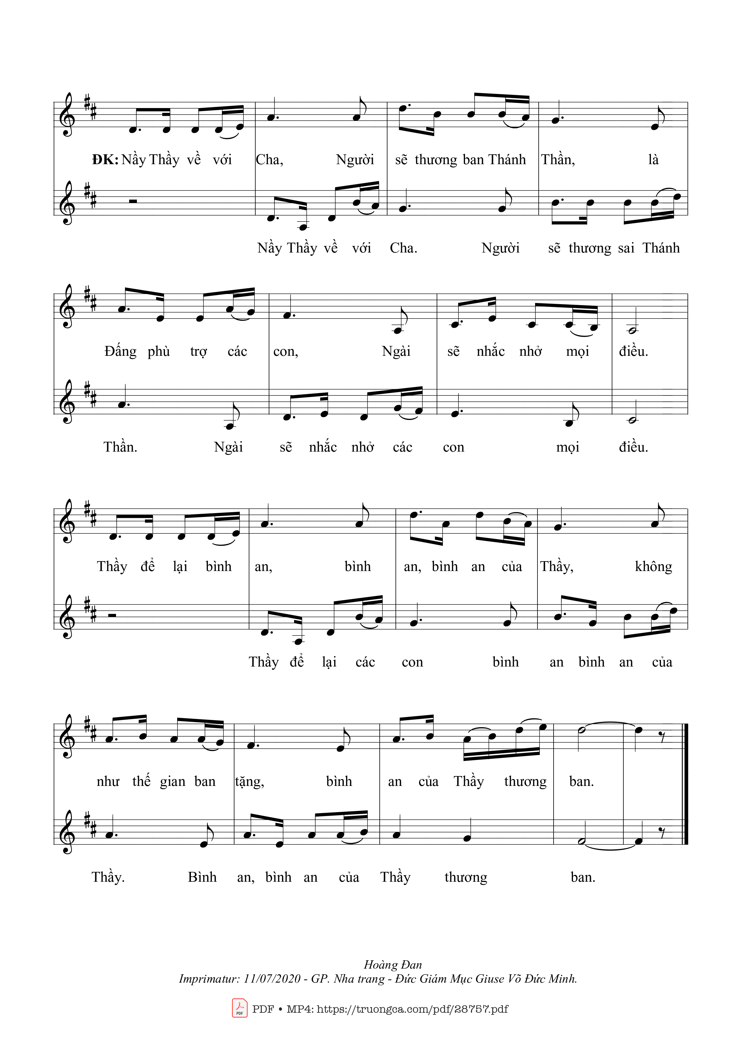 Page 2 of Sheet music PDF Ai Yêu Mến Thầy - Hoàng Đan