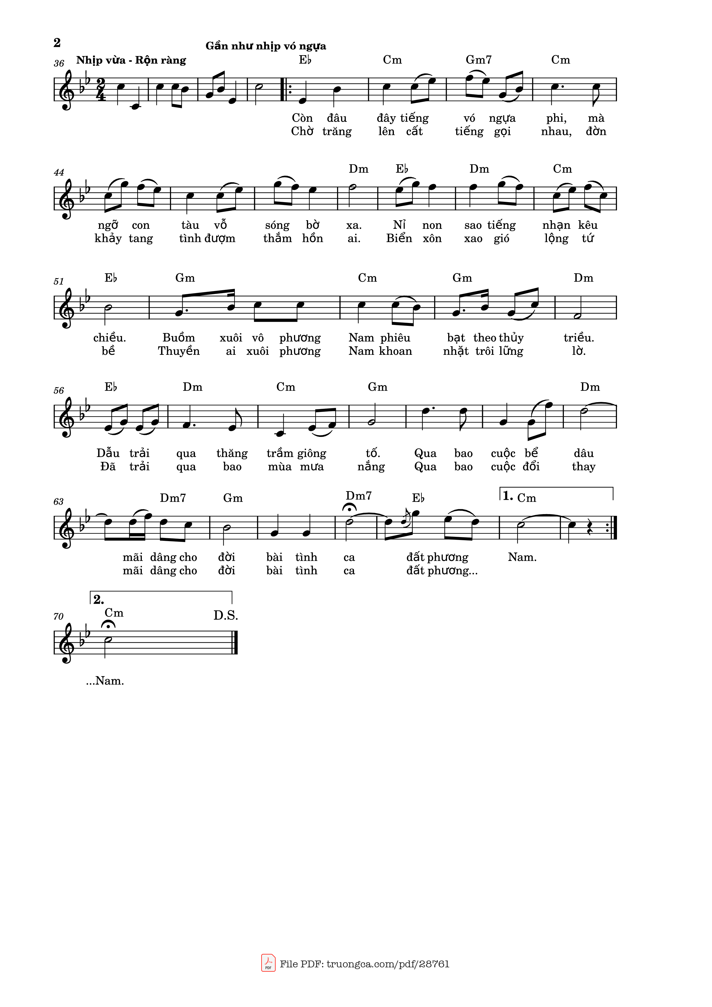 Page 2 of Sheet music PDF Đất phương nam - Lưu Nhất Vũ