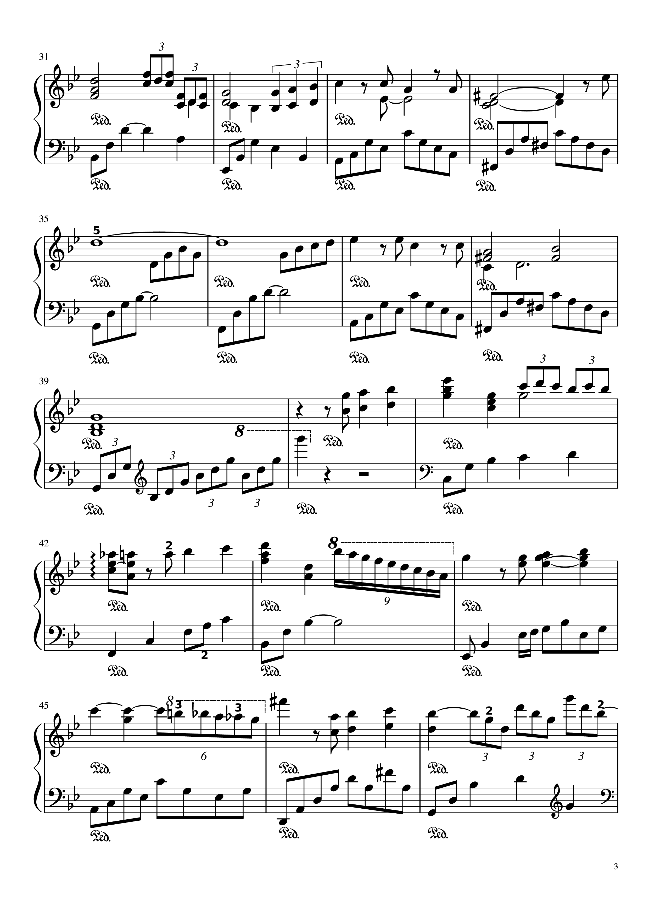 Page 3 of Sheet music PDF Piano Autumn Leaves Piano - Joseph Kosma