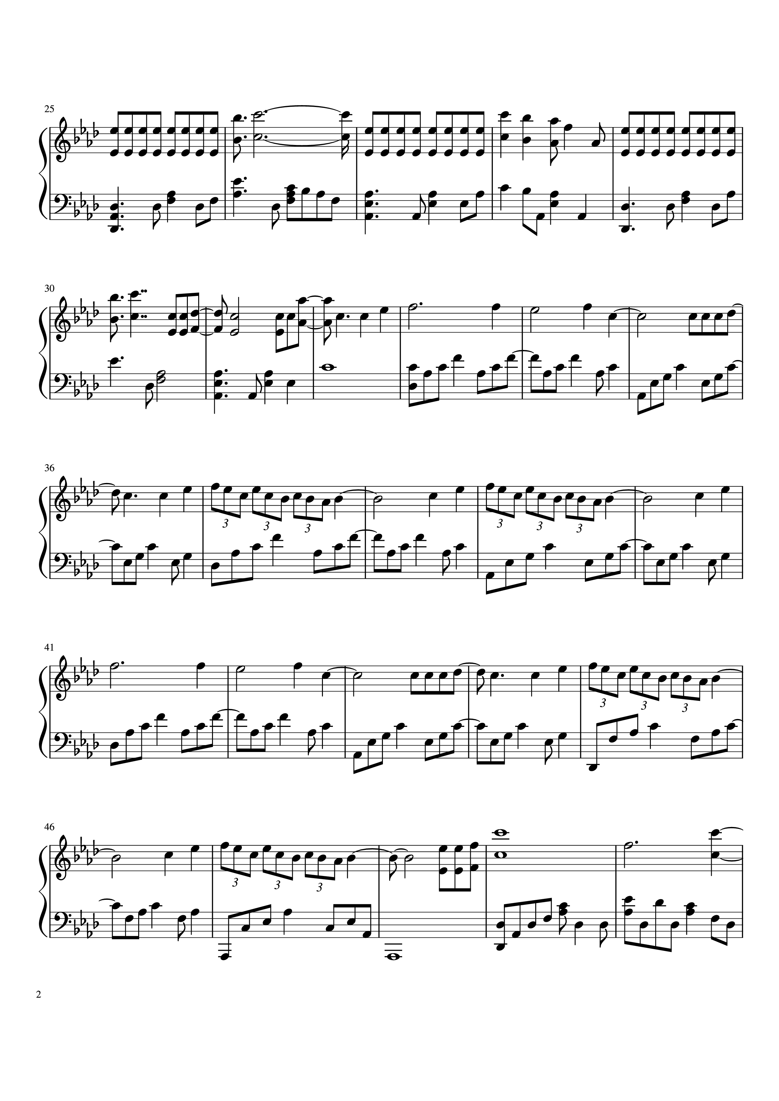 Page 2 of Sheet music PDF Piano serendipity Piano - Arr. by doopiano tr. by Ruby Rutherford
