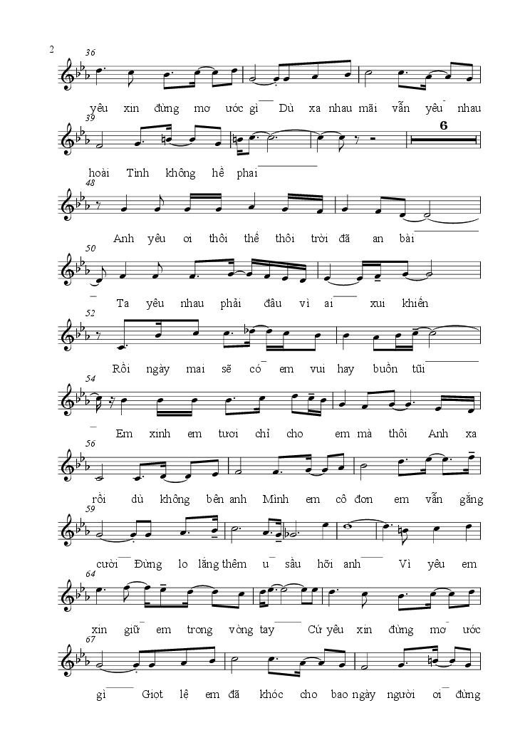 Page 2 of Sheet music PDF Ngàn Năm Vẫn Đợi - Khúc Lan