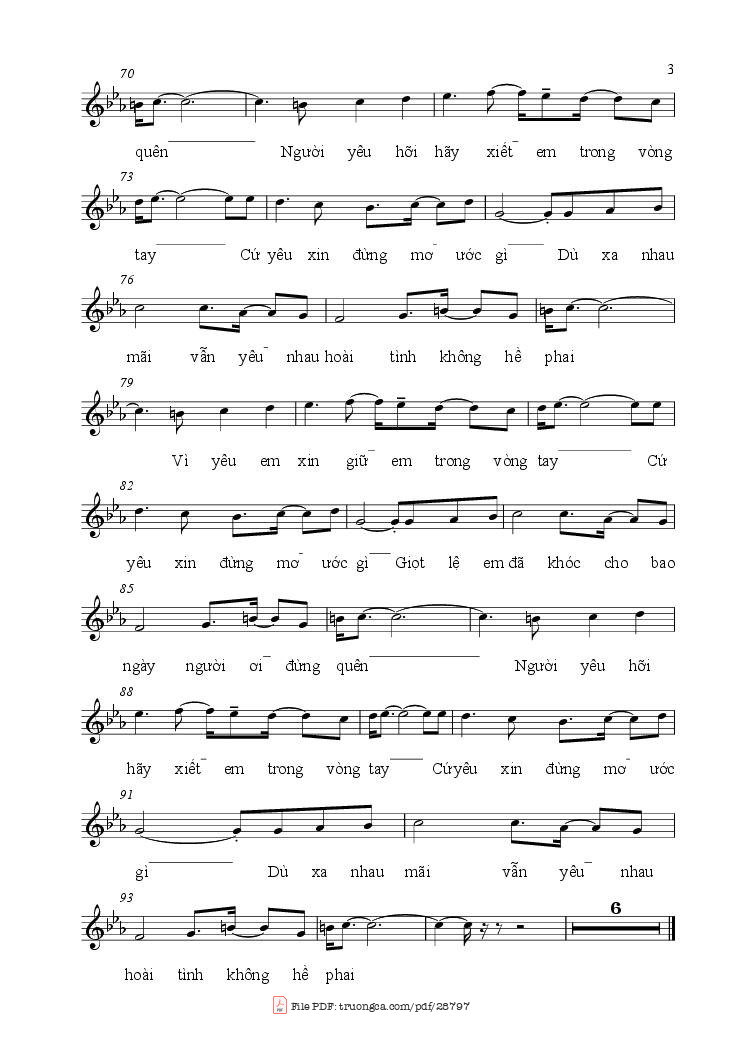 Page 3 of Sheet music PDF Ngàn Năm Vẫn Đợi - Khúc Lan